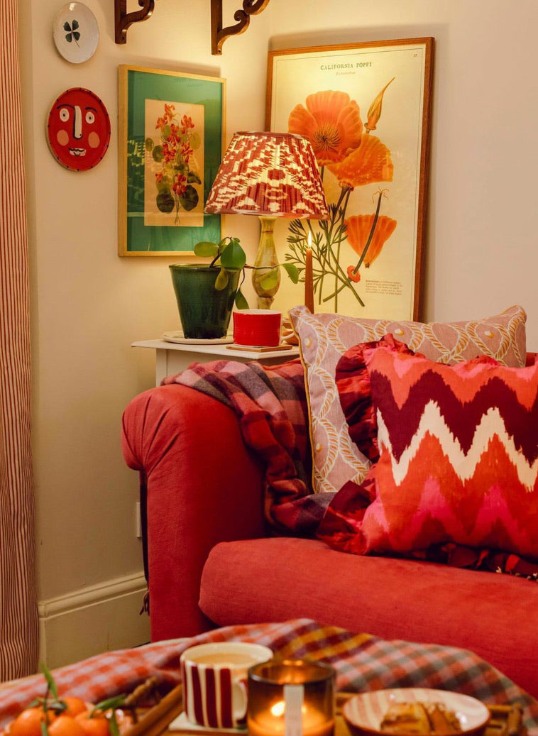 warm and cosy interior shot with vintage art