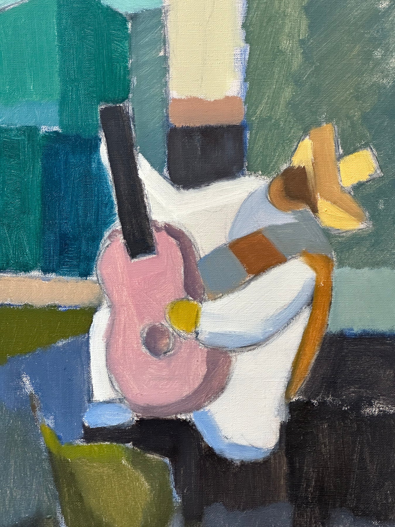 mid-century modern vintage oil painting available at Collins and Green Art