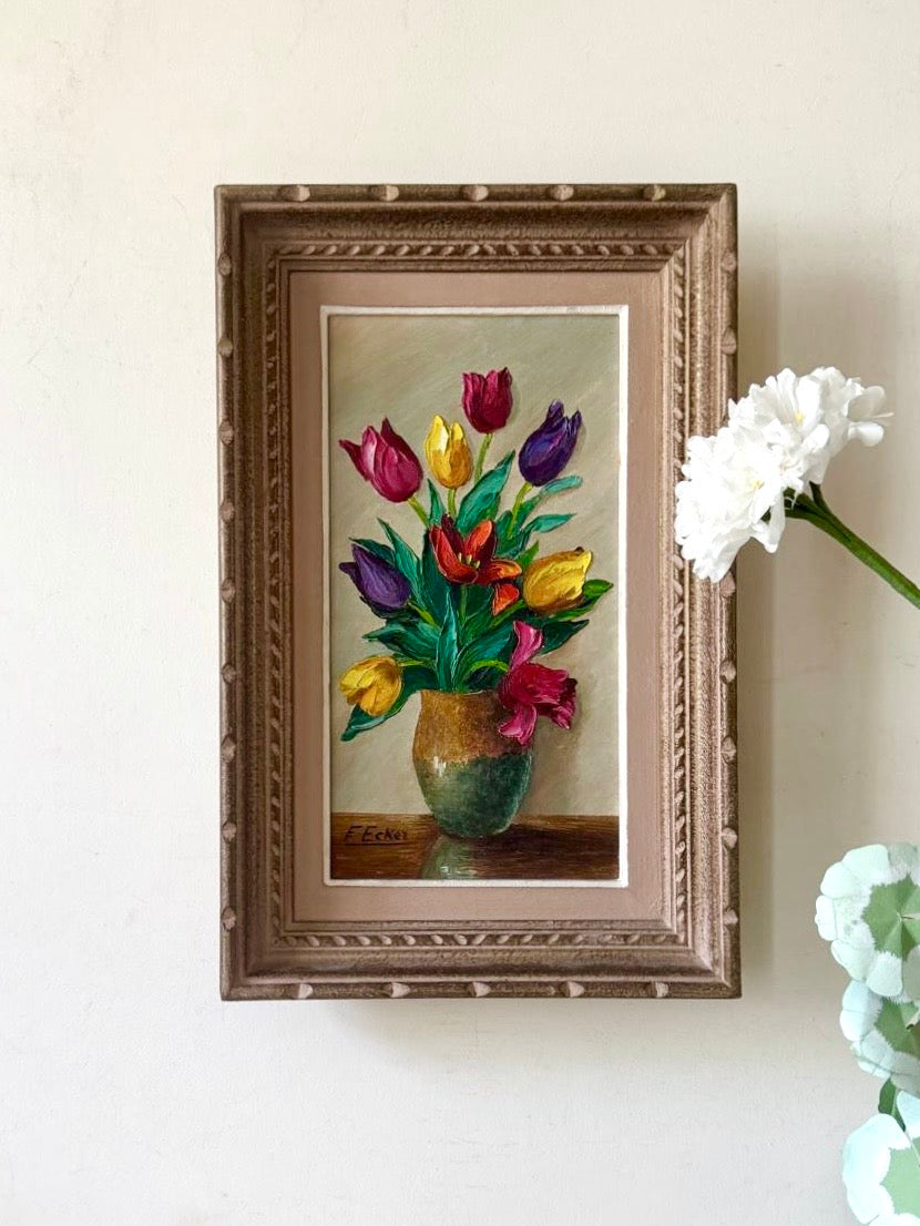 French Flowers in a Blue Vase