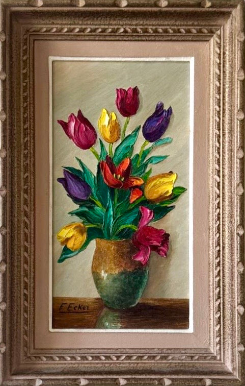 French Flowers in a Blue Vase
