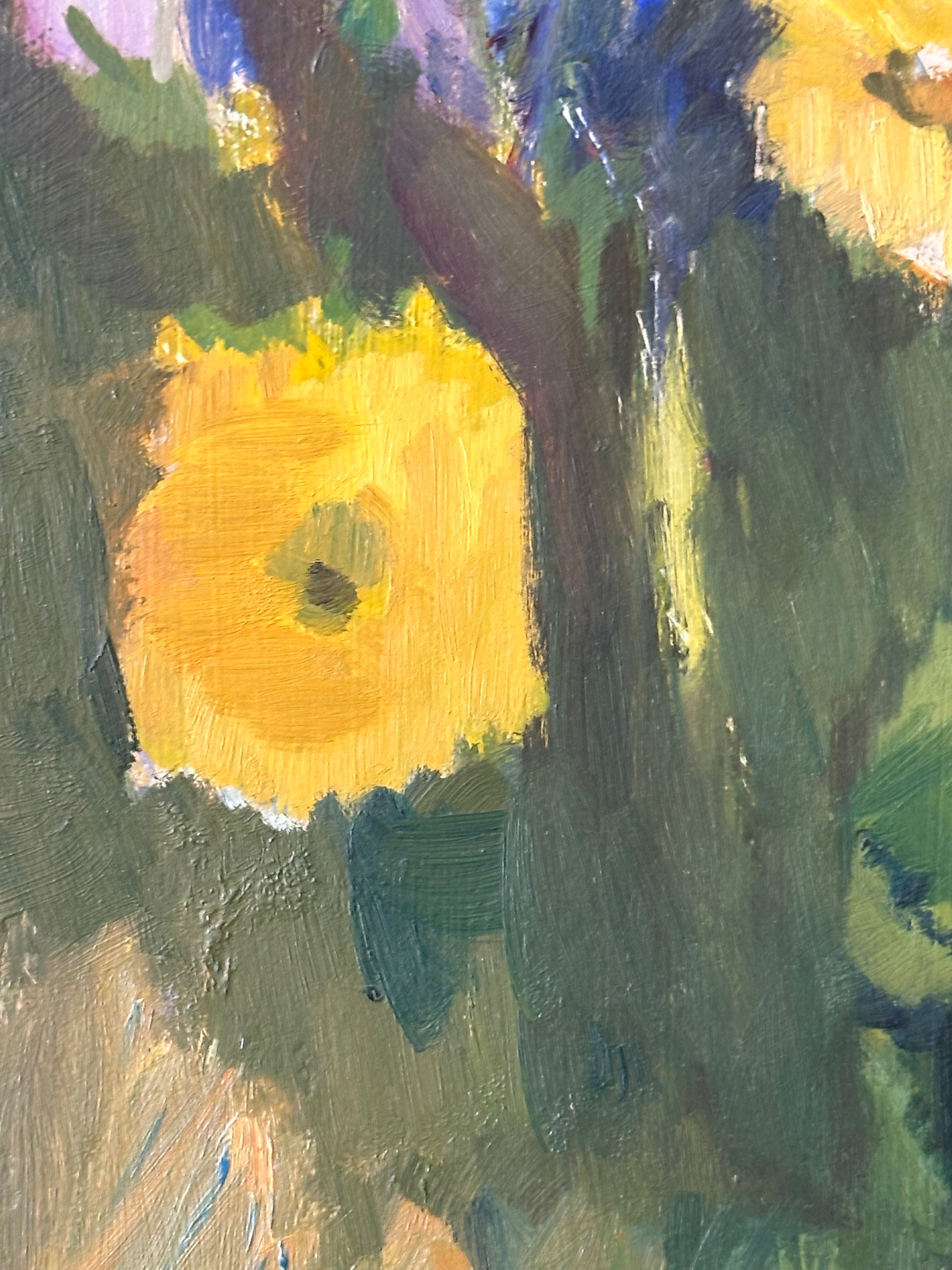Flowers in A Green Vase