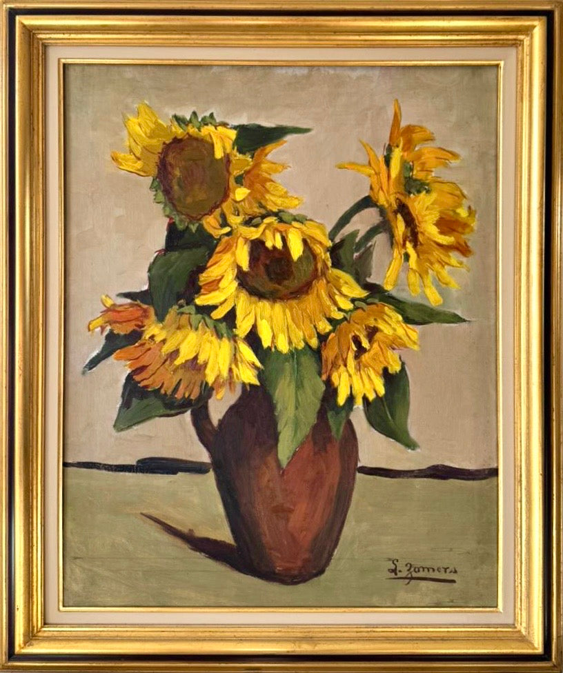 Sunflowers in a Clay Jug