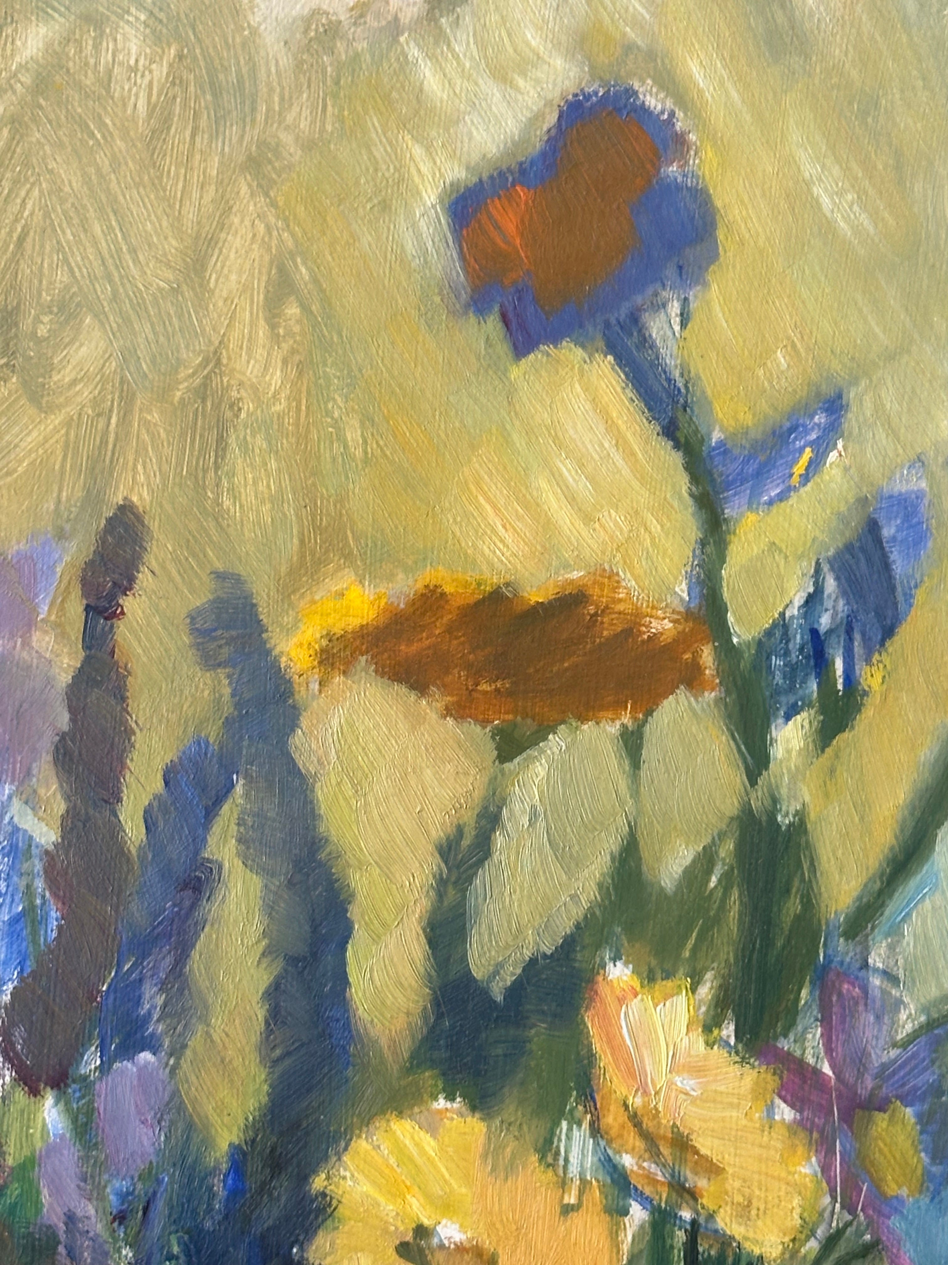 Flowers in A Green Vase
