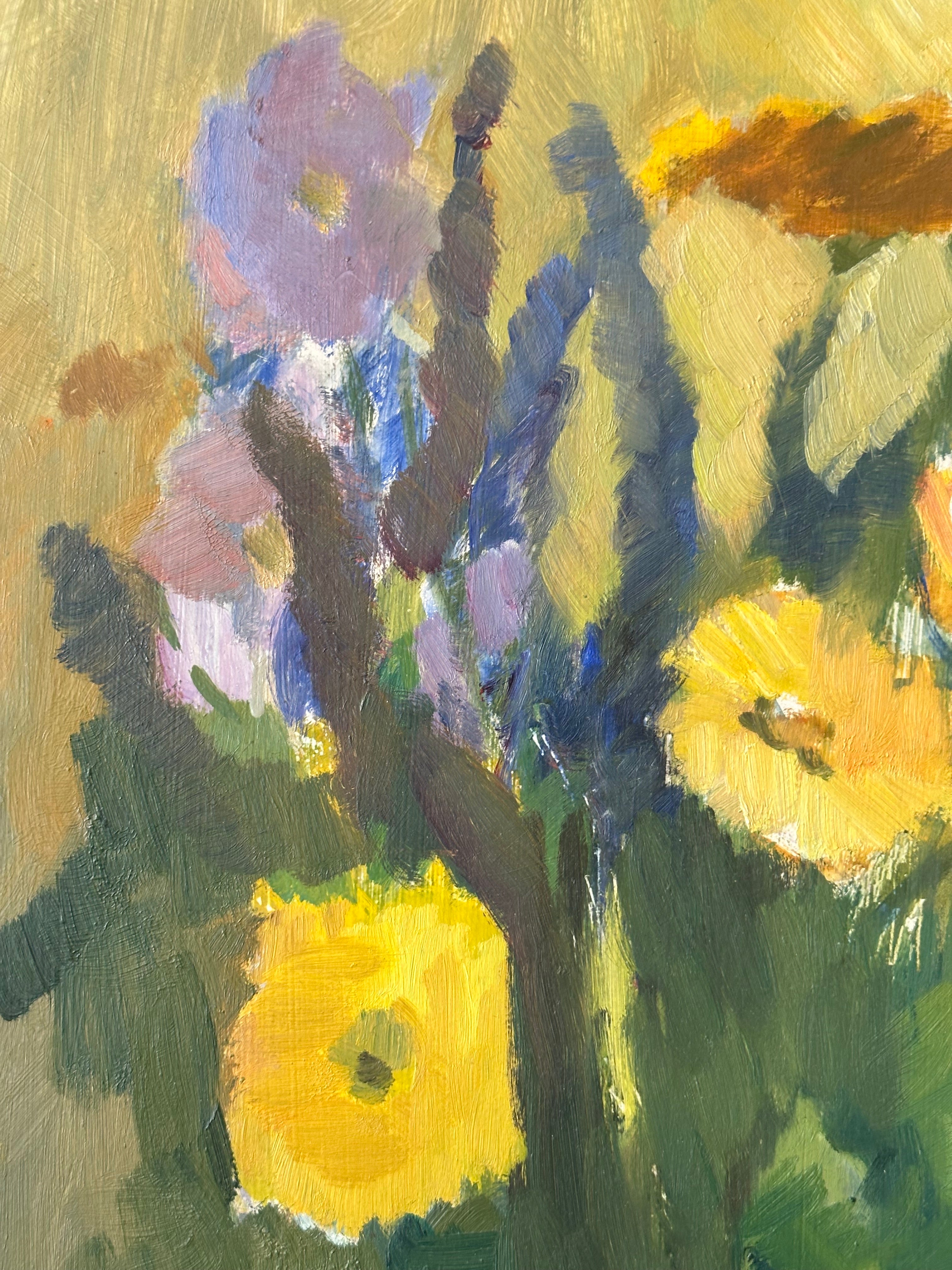 Flowers in A Green Vase