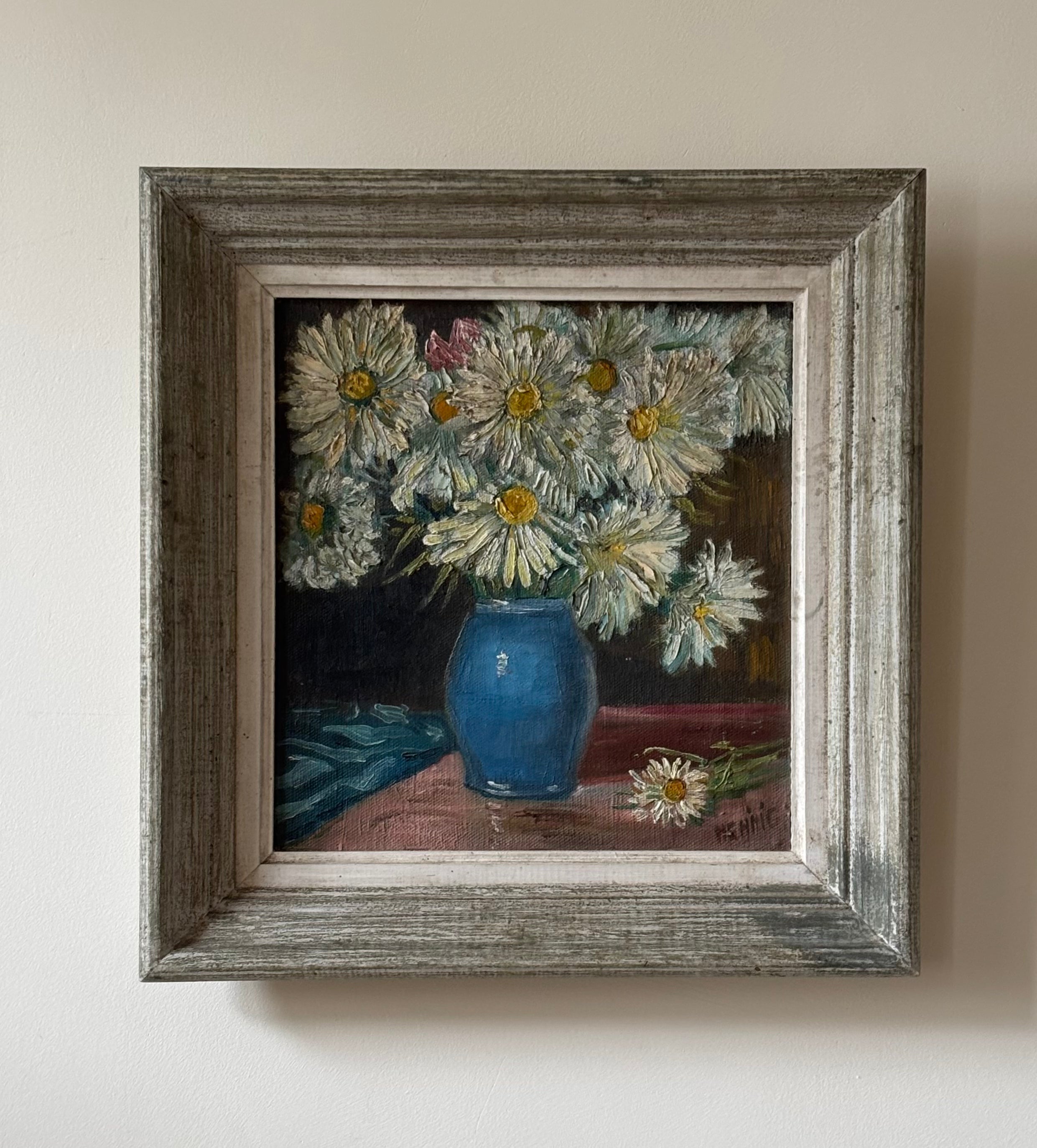 Daisies in a Blue Vase