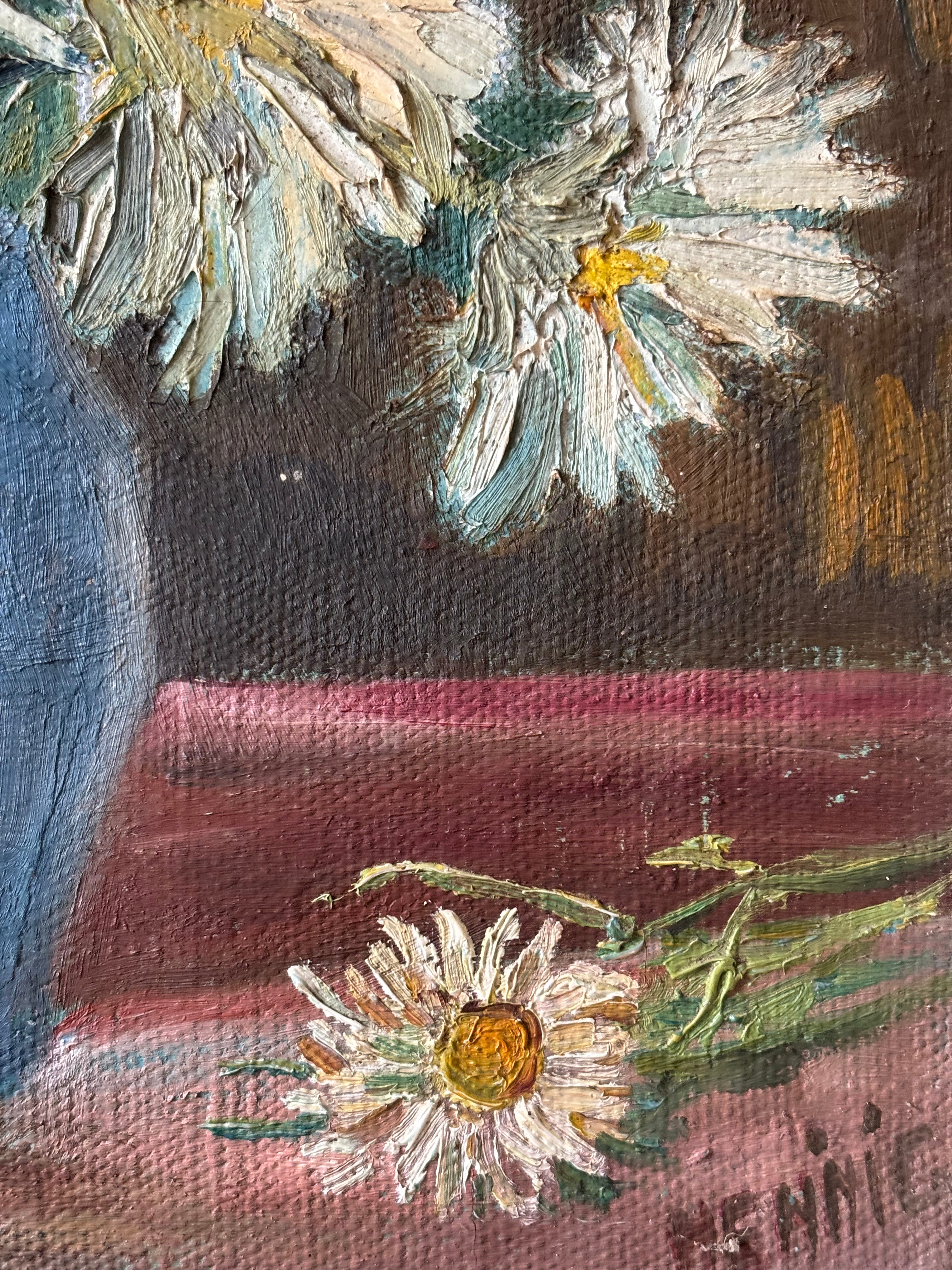 Daisies in a Blue Vase