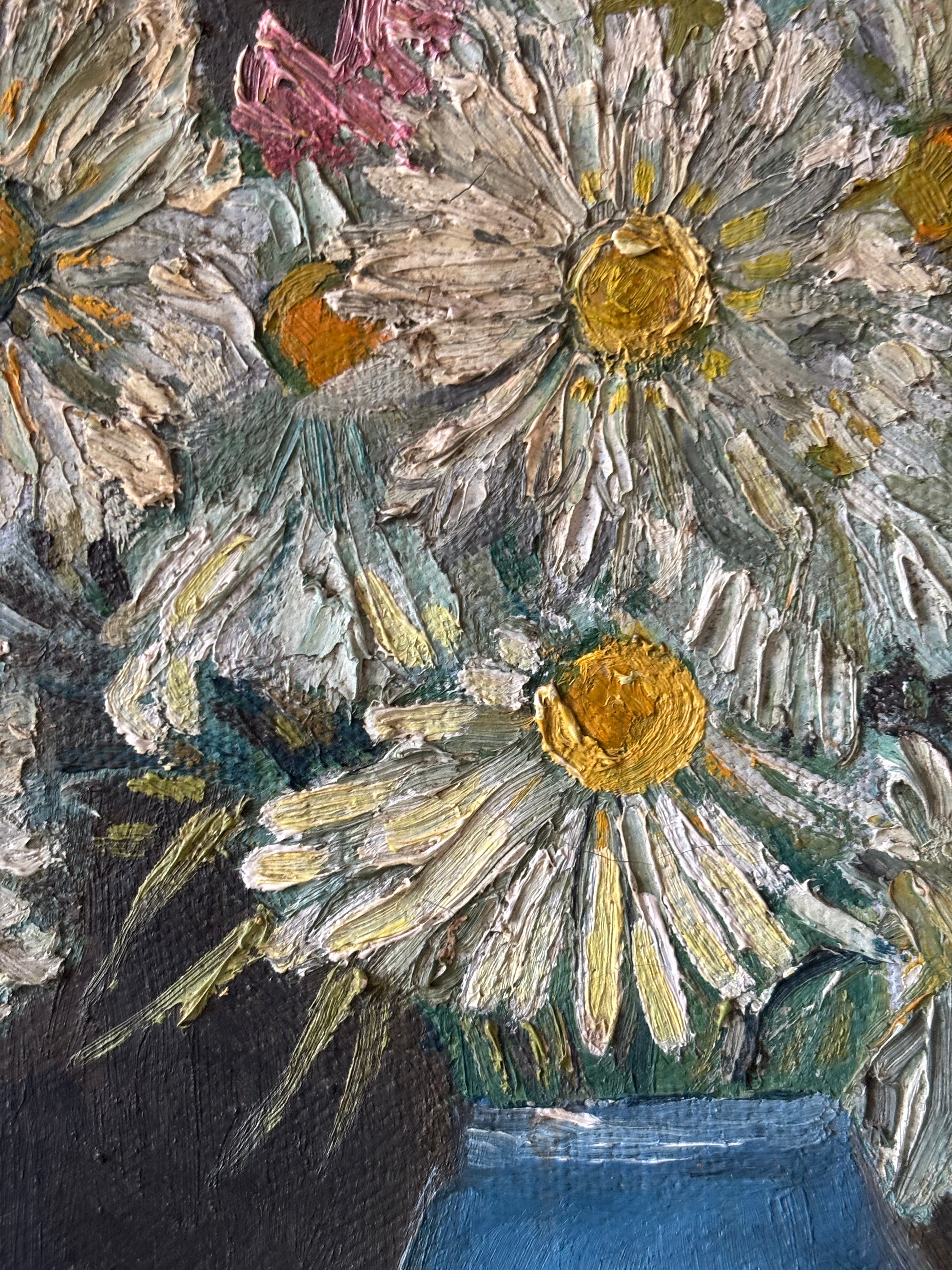 Daisies in a Blue Vase