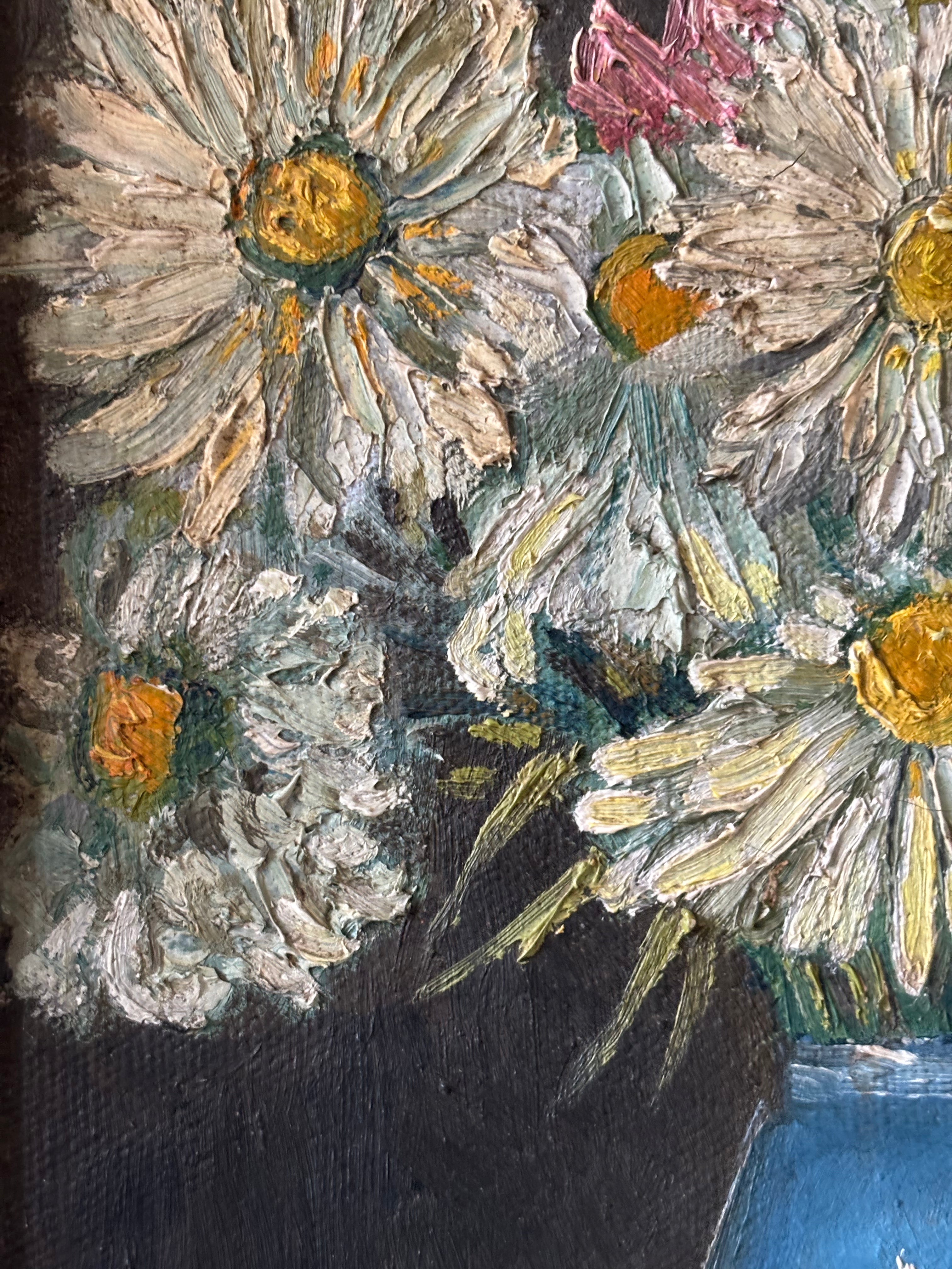 Daisies in a Blue Vase