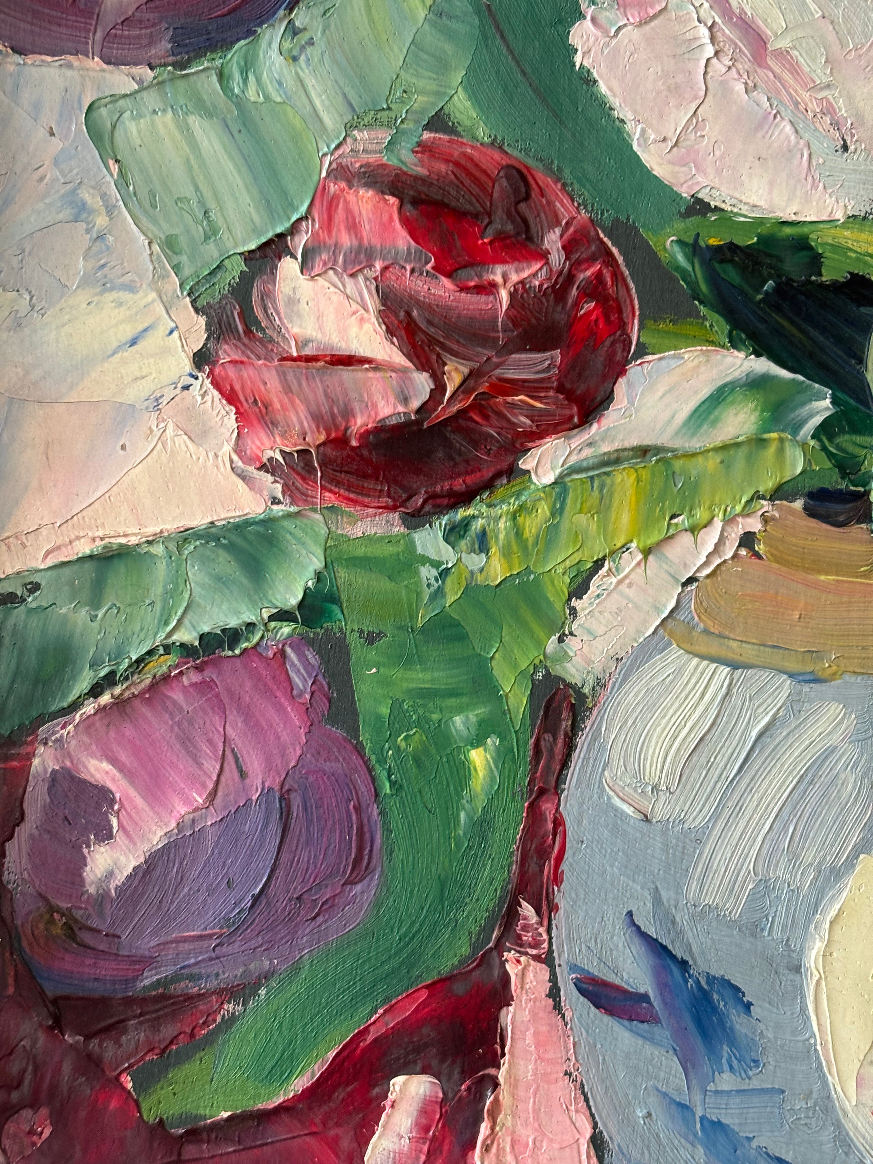 Tulips in a Blue Vase