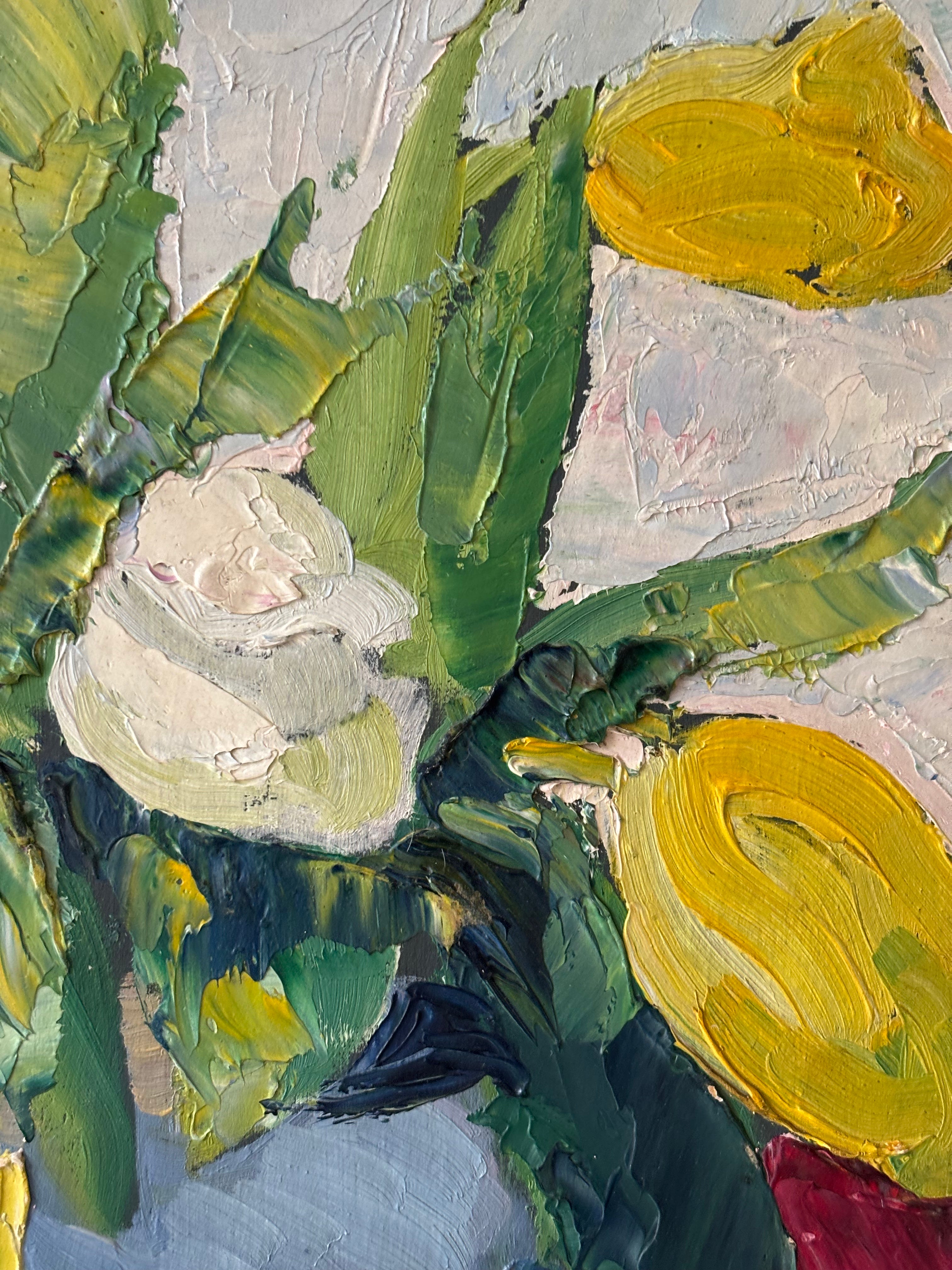 Tulips in a Blue Vase