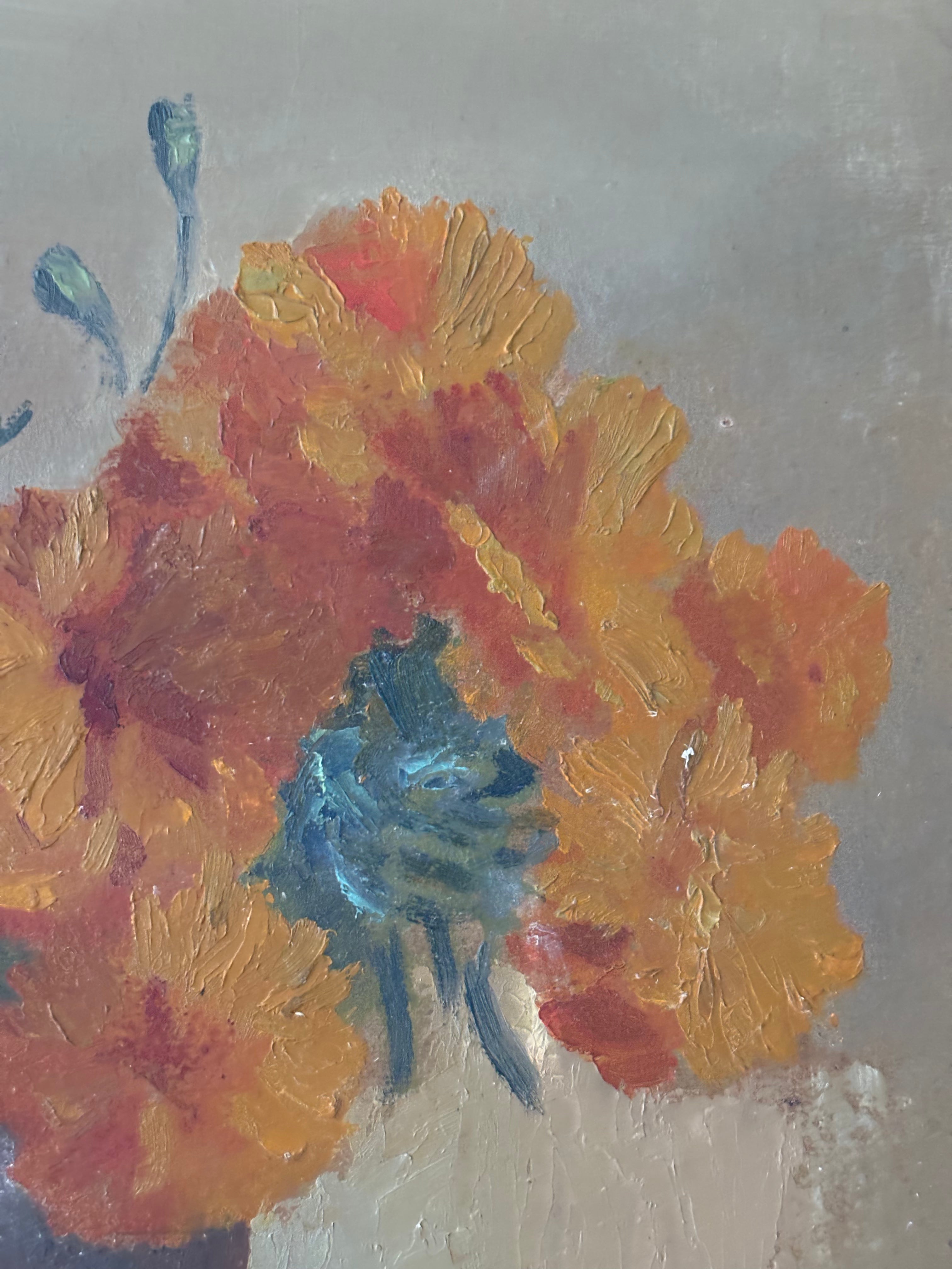 Marigolds in a Clay Jug
