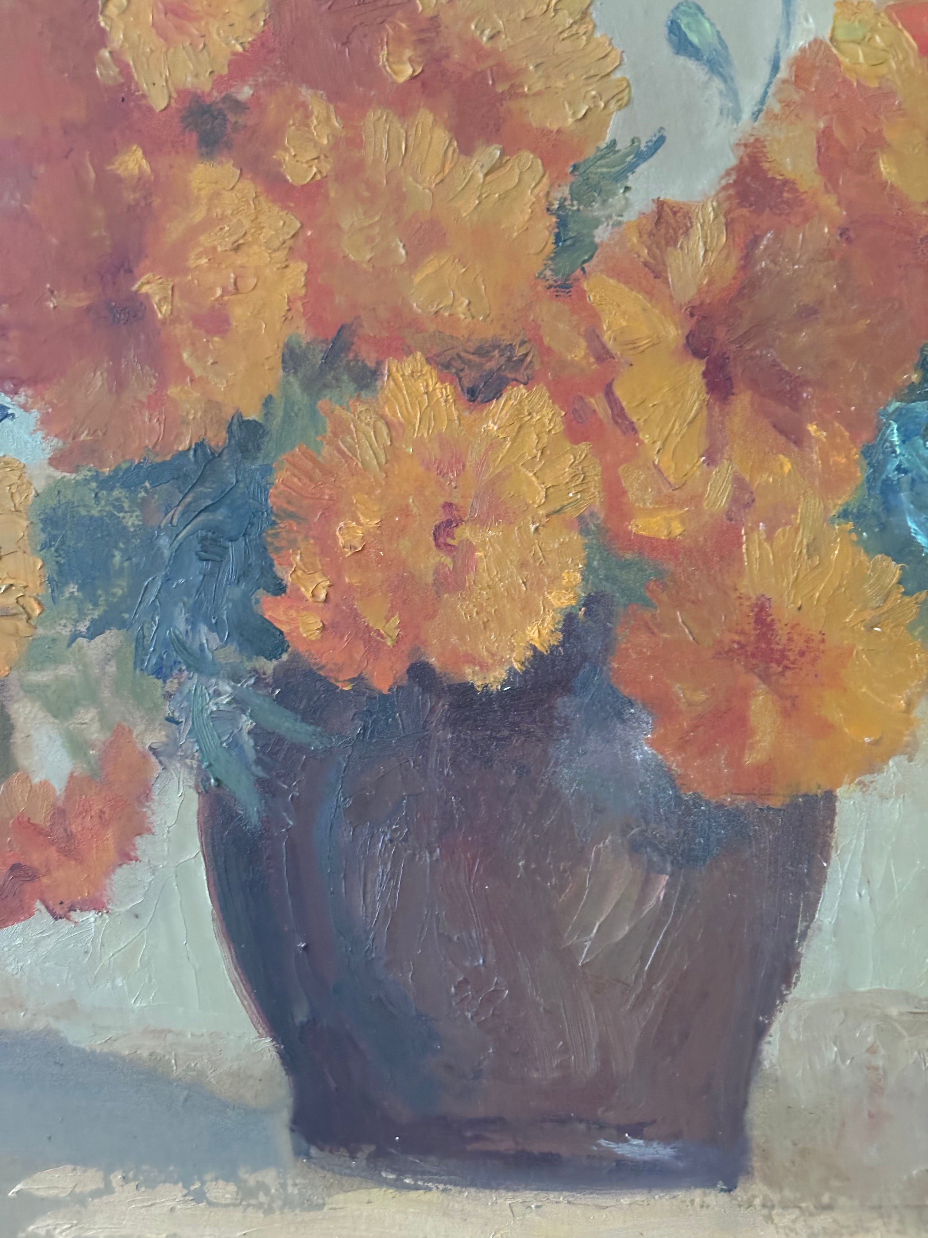 Marigolds in a Clay Jug