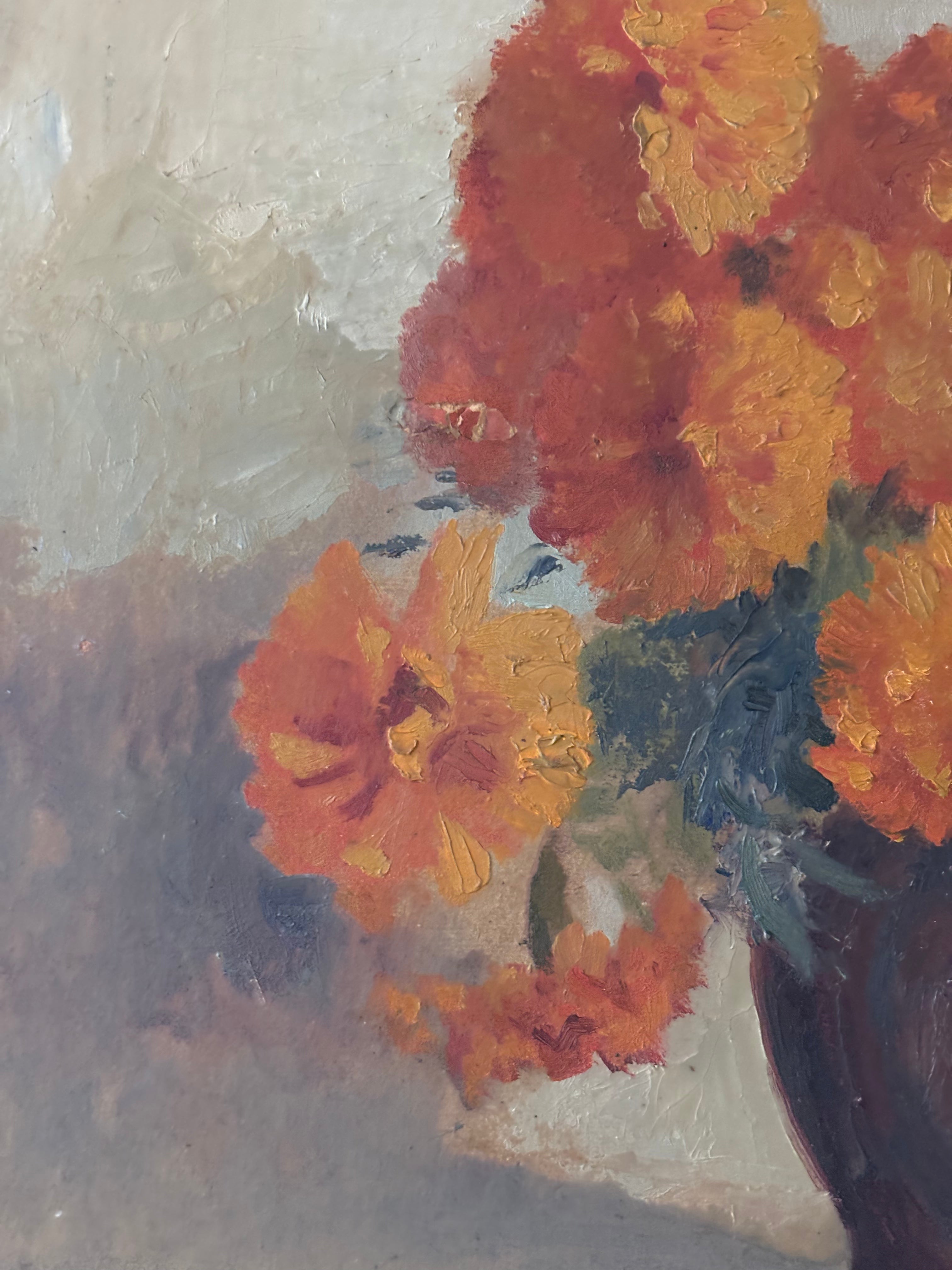 Marigolds in a Clay Jug