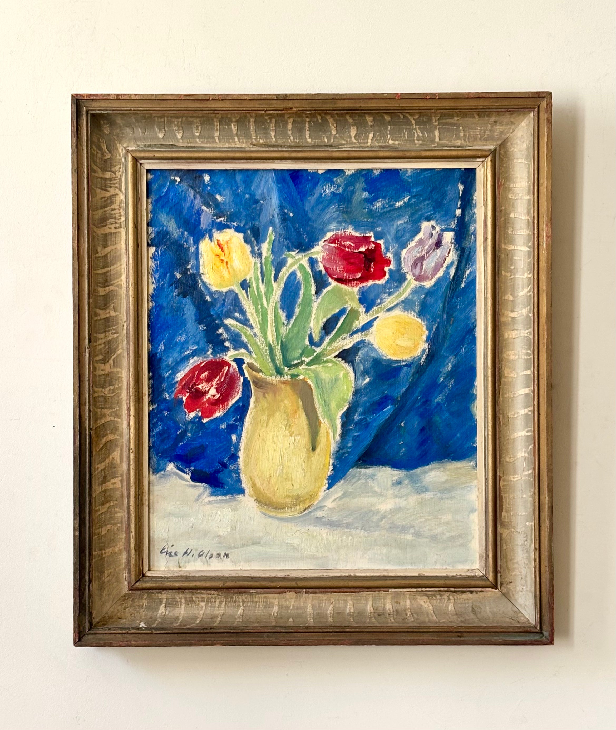Tulips on Blue