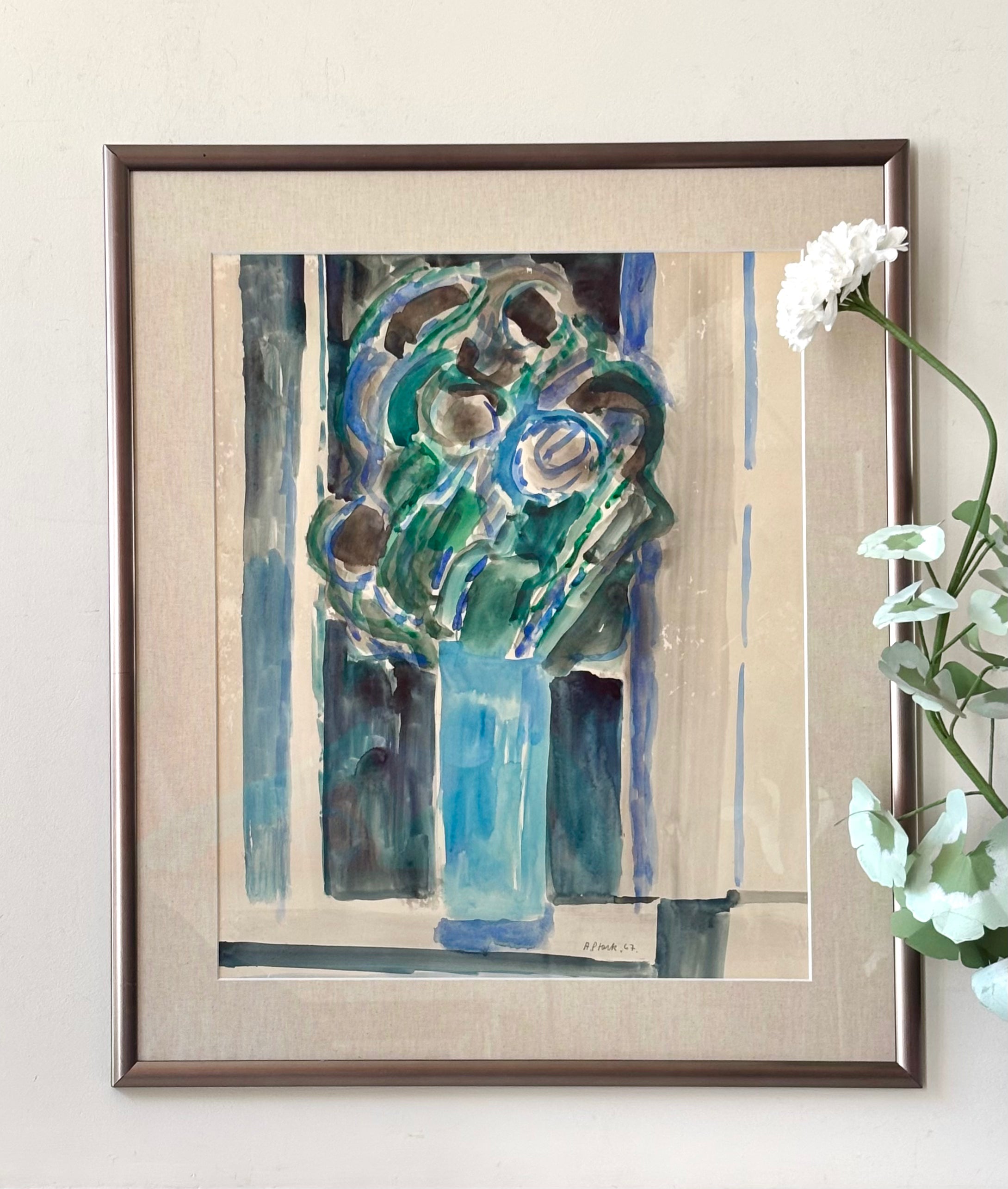 Flowers in a Blue Vase