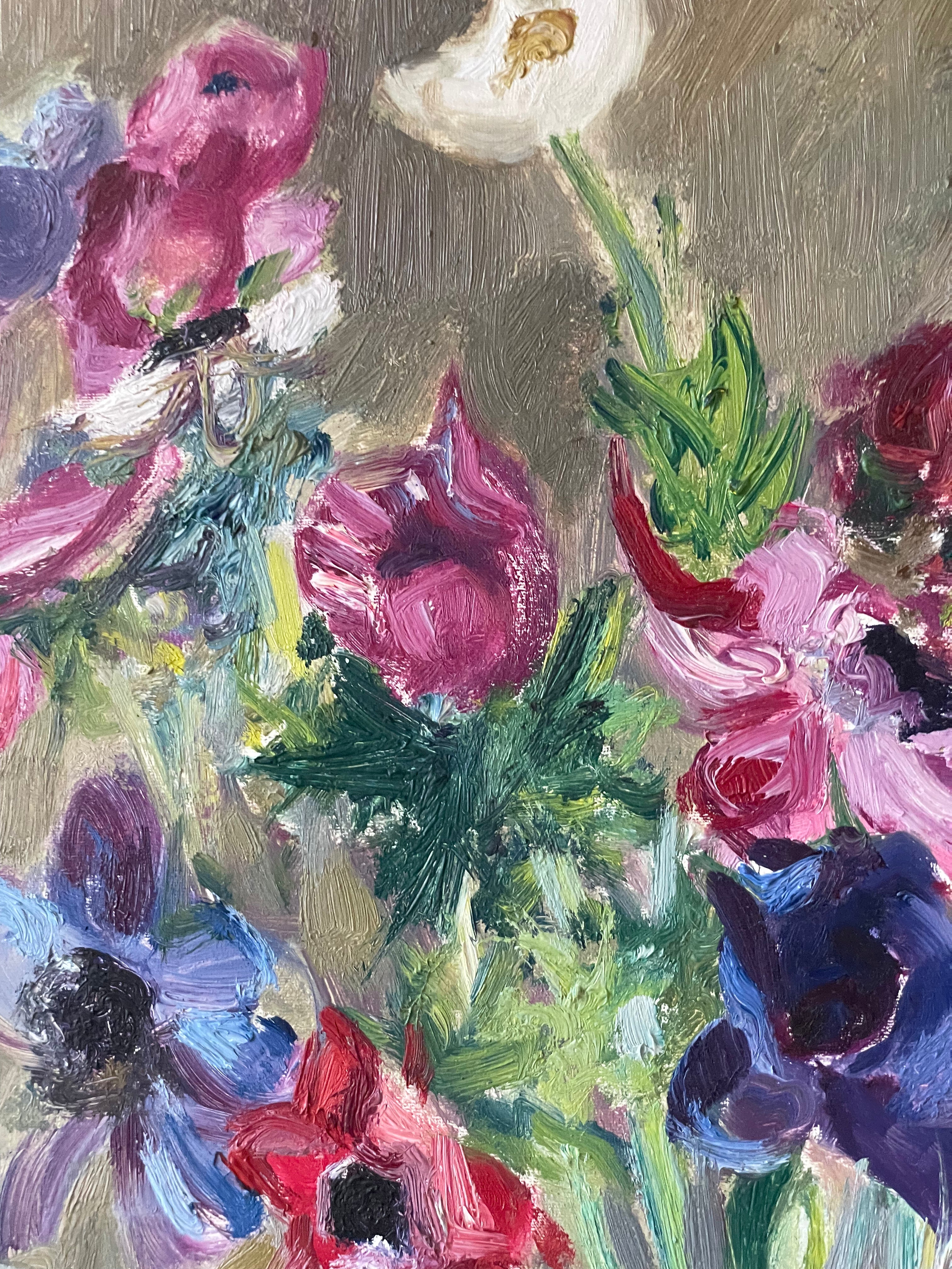Anemones in a Glass Vase