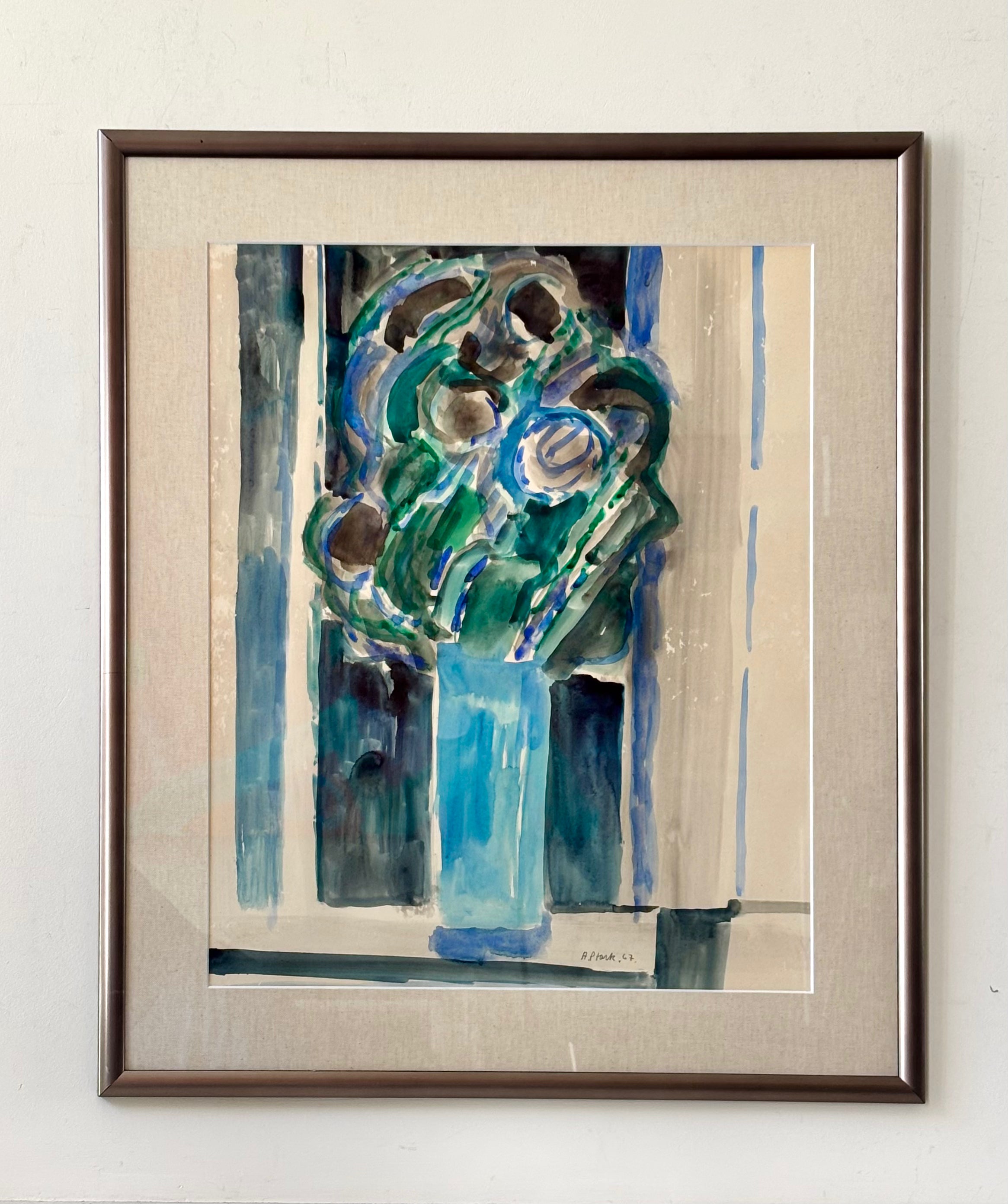 Flowers in a Blue Vase