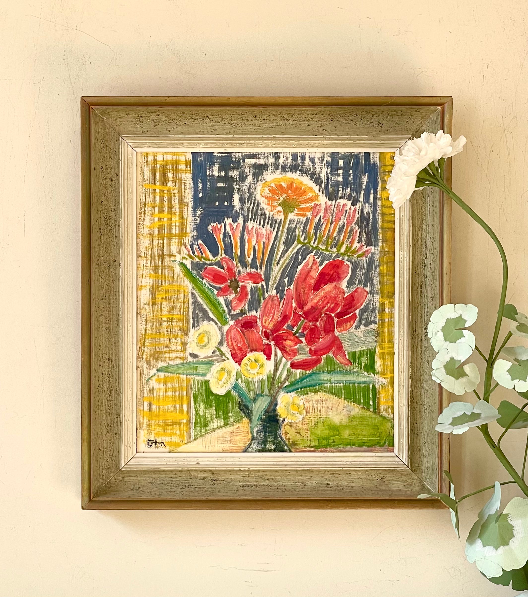 Red Tulips and Fresias