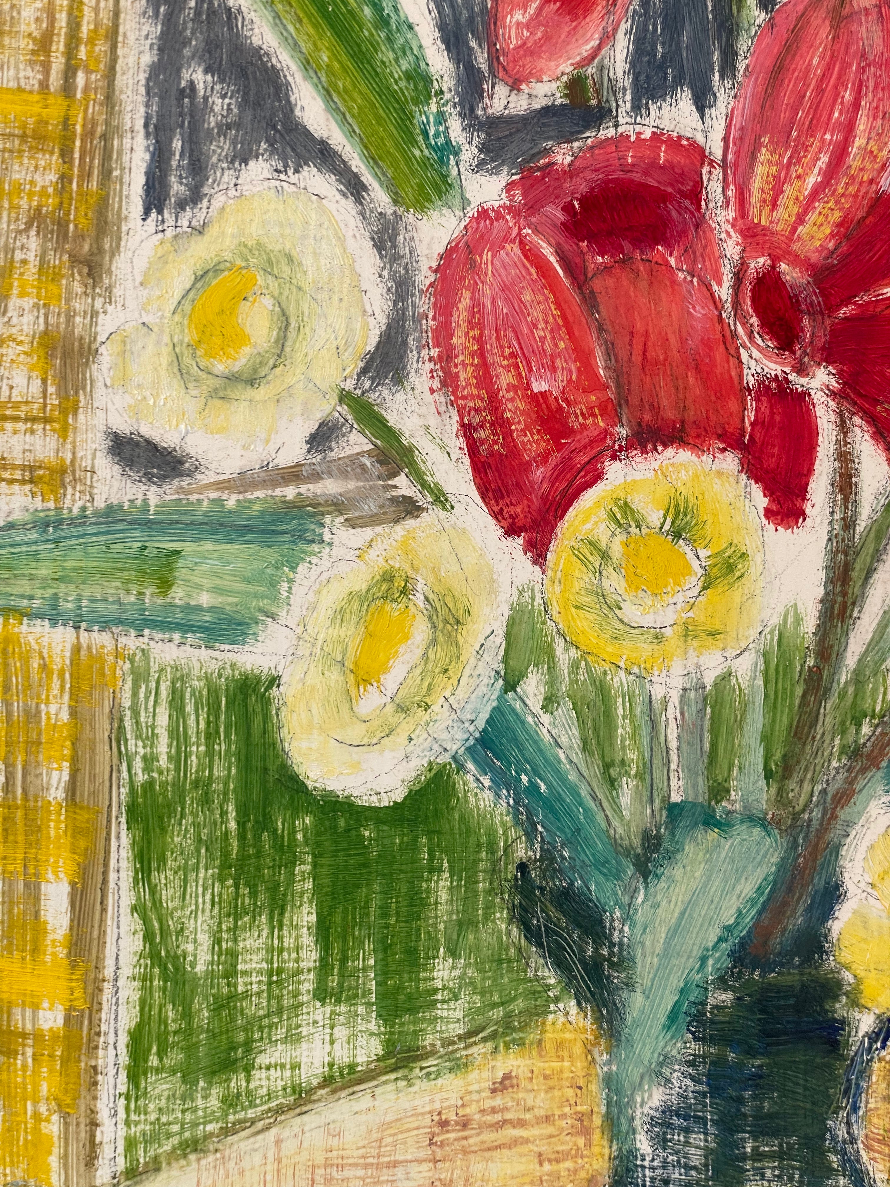 Red Tulips and Fresias