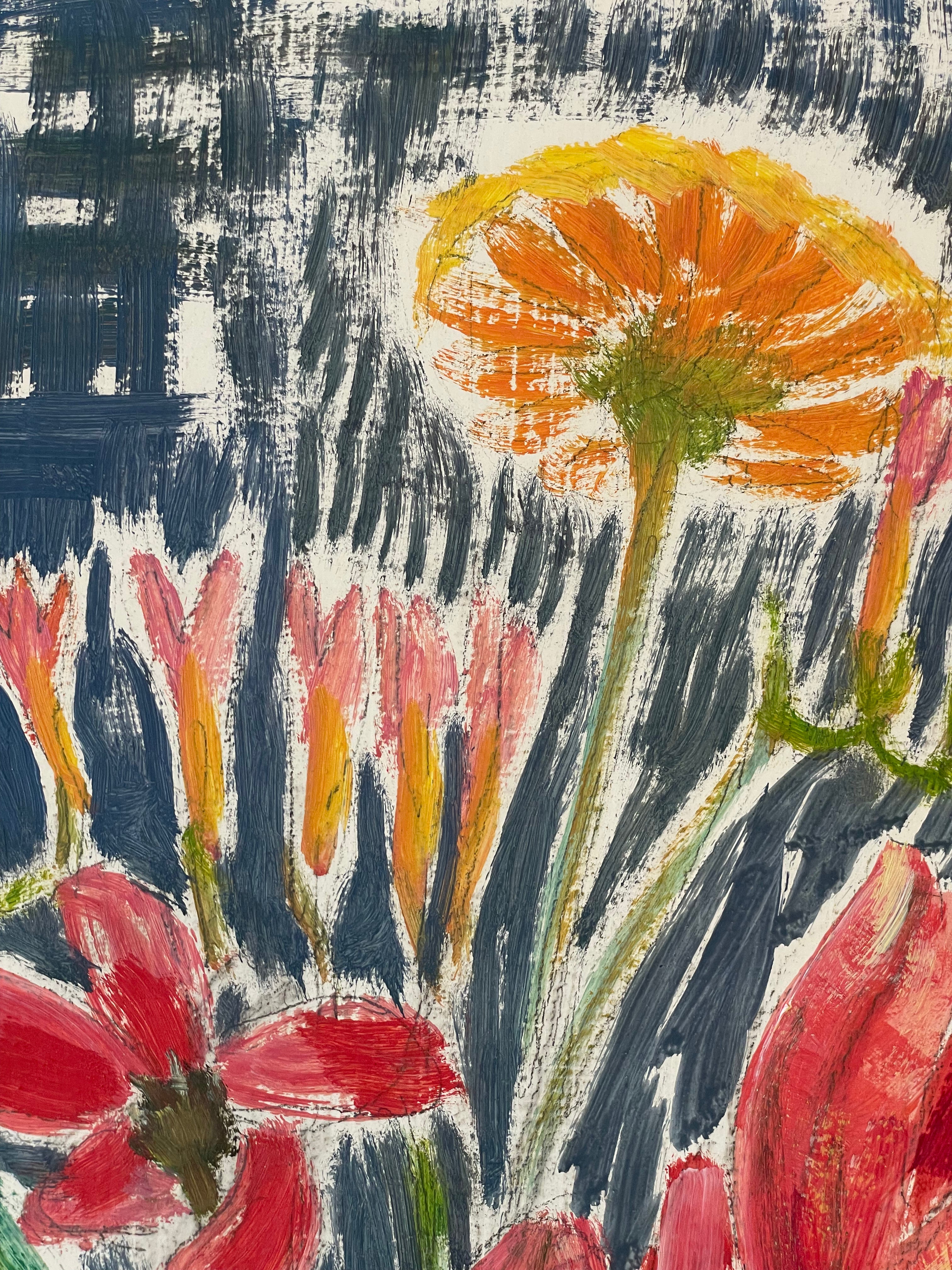 Red Tulips and Fresias