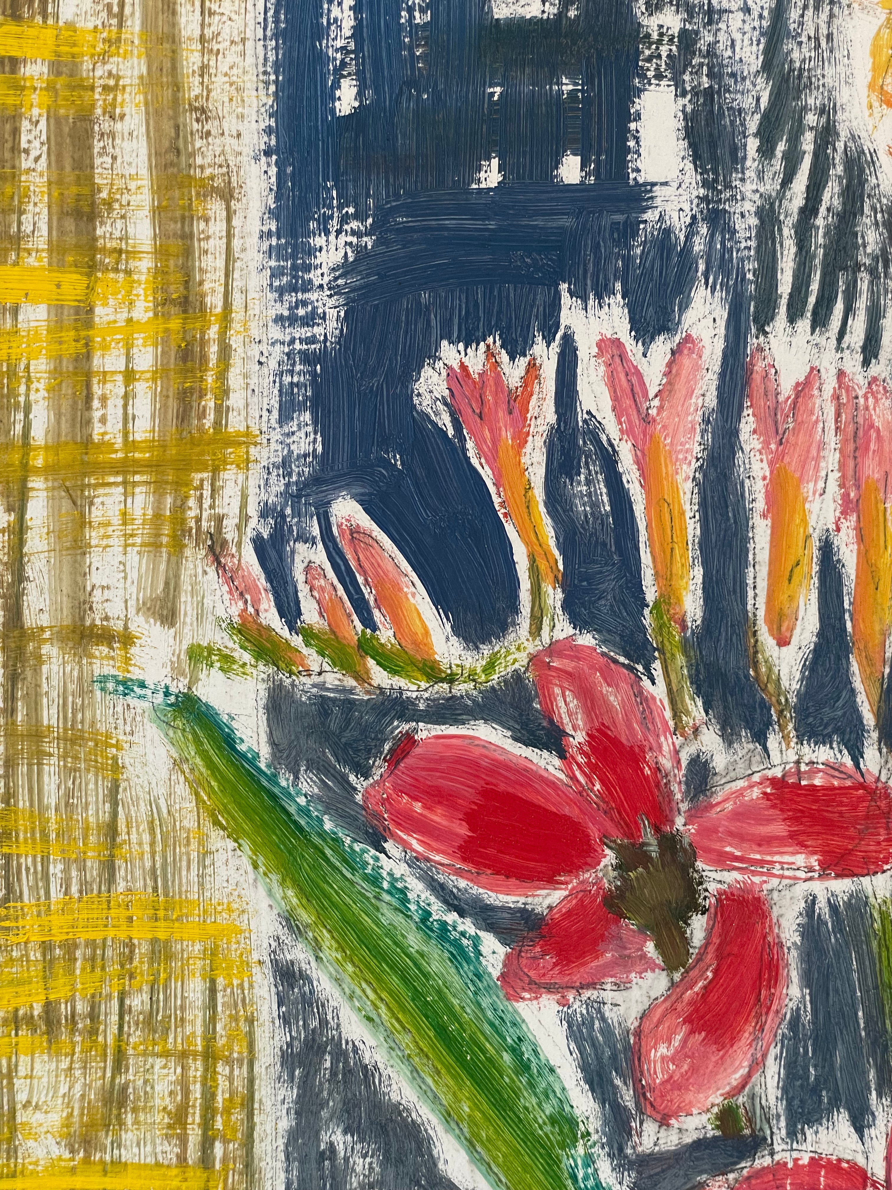 Red Tulips and Fresias