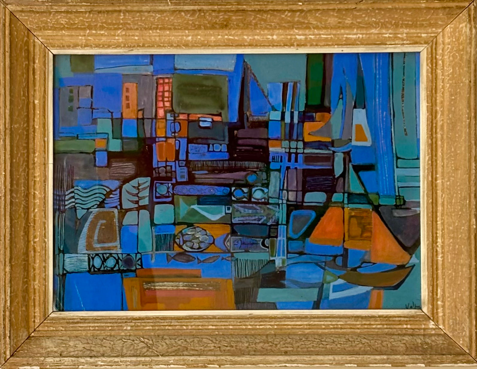 Abstract Boats and Fish