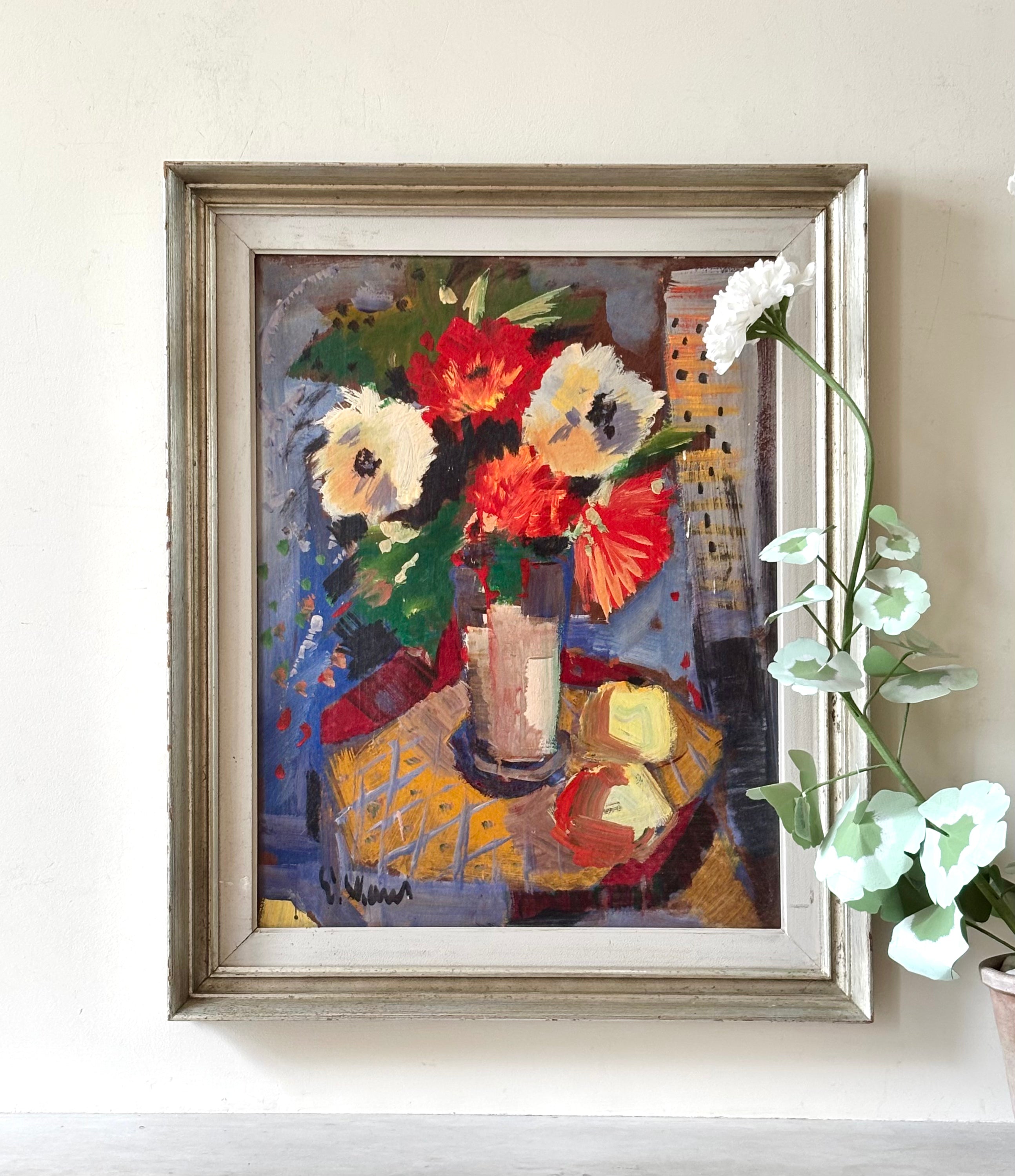Bright Flowers on Orange Table