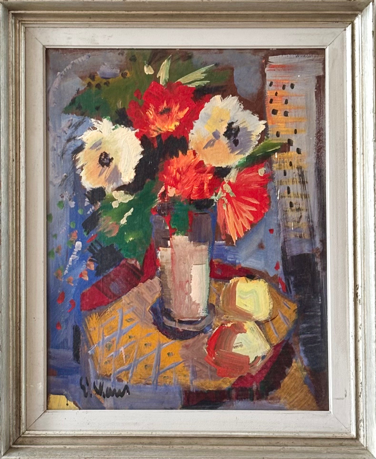 Bright Flowers on Orange Table