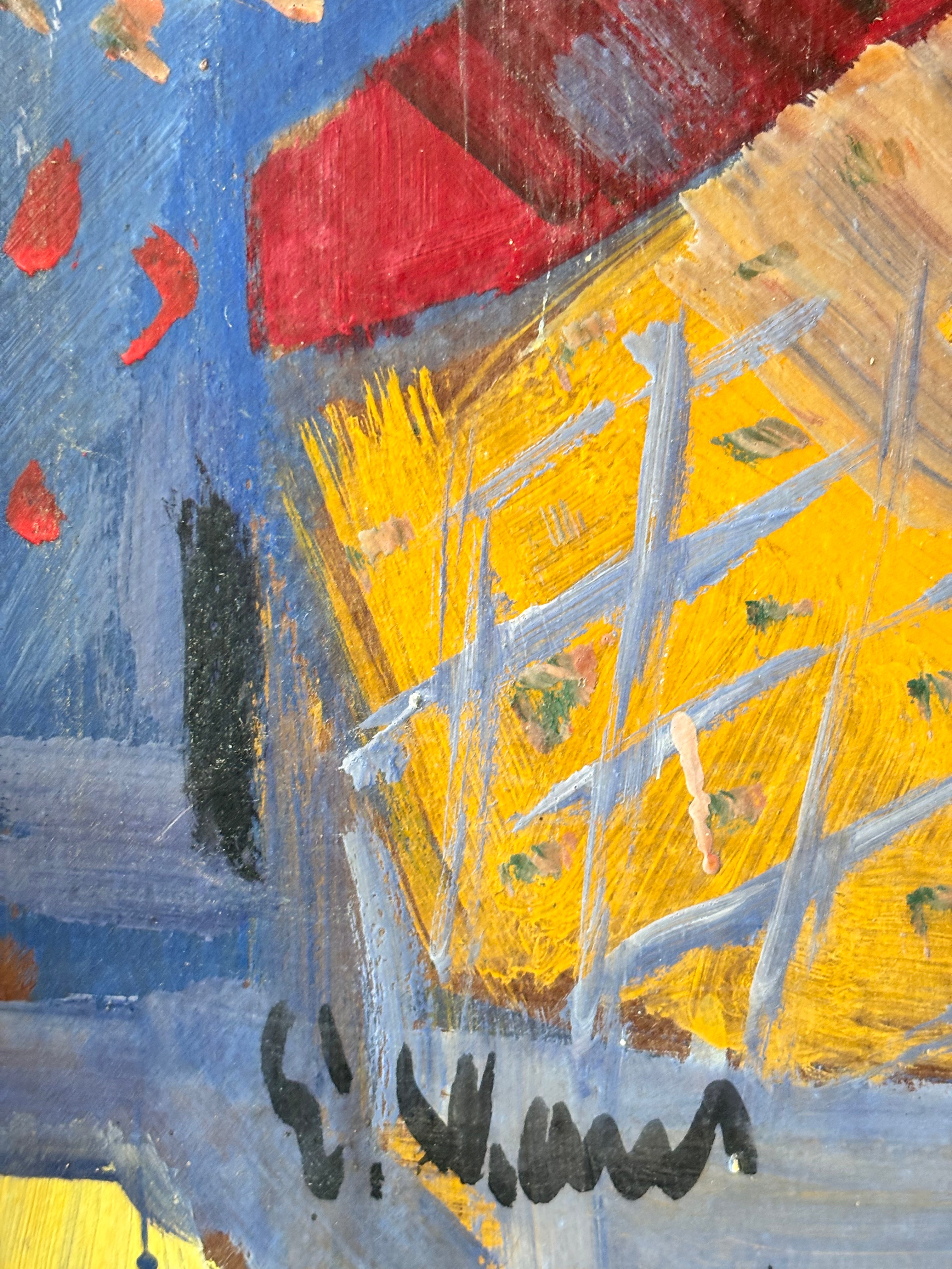 Bright Flowers on Orange Table