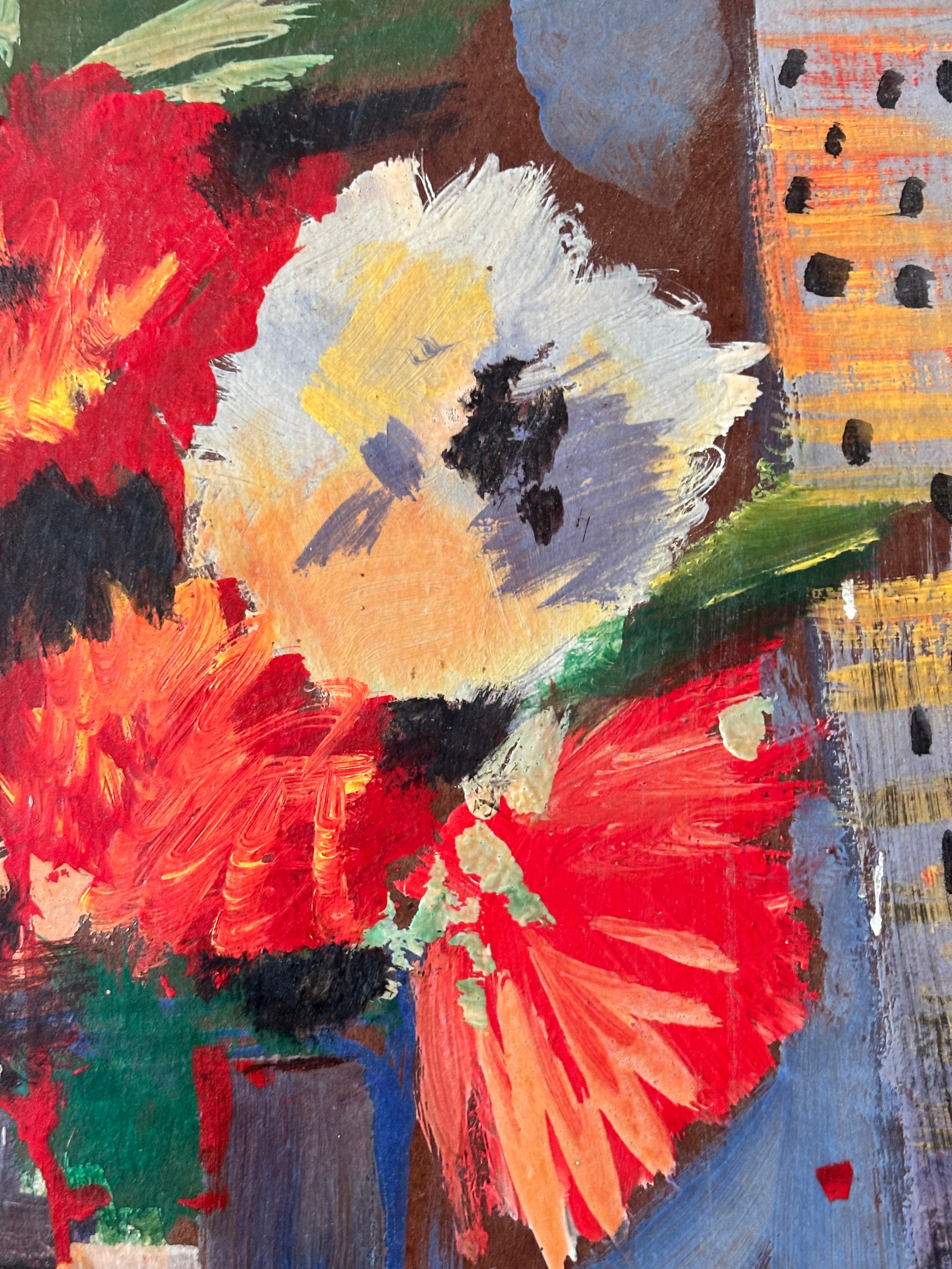 Bright Flowers on Orange Table