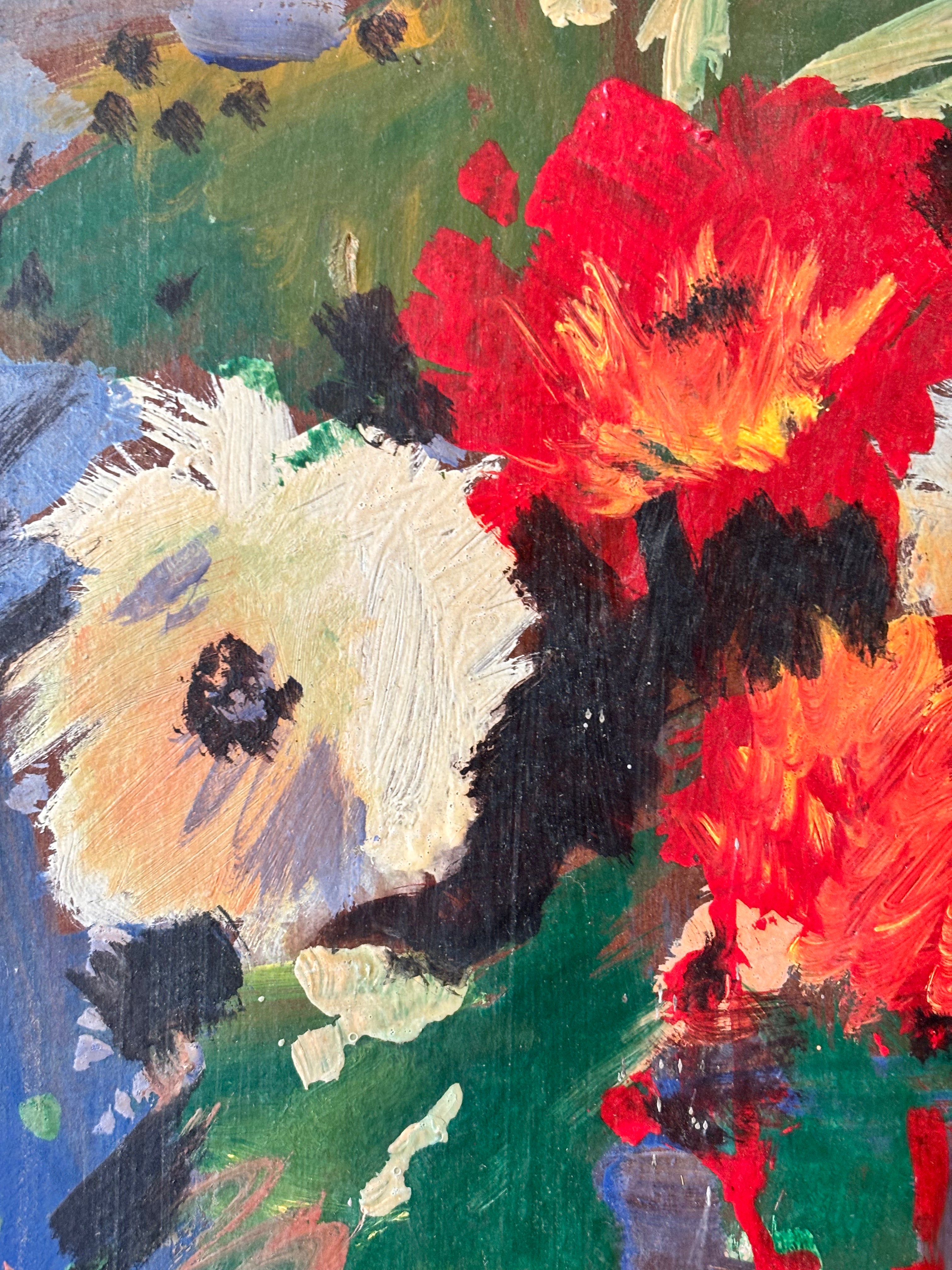 Bright Flowers on Orange Table