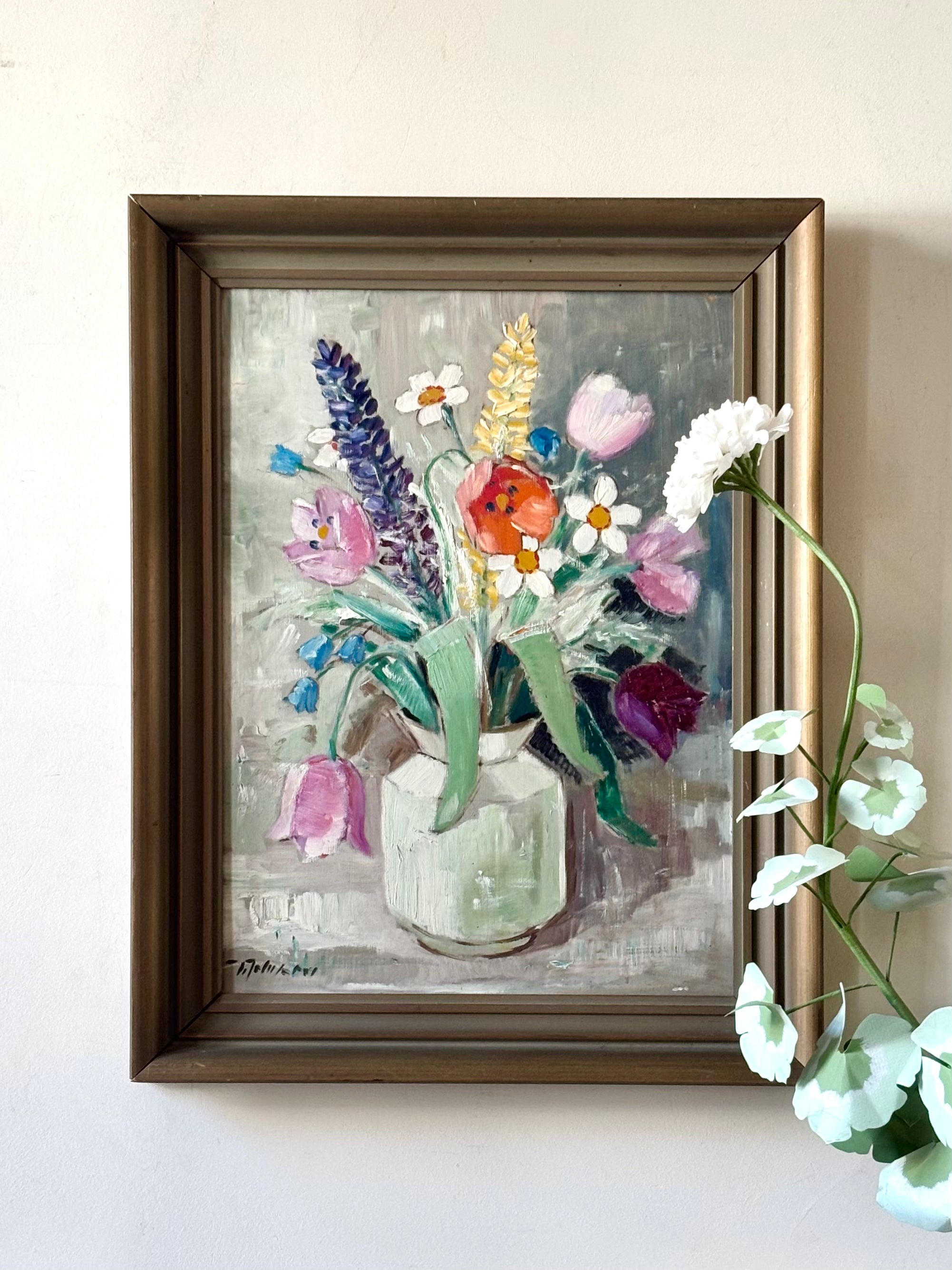 Flowers in Eau de Nil Vase