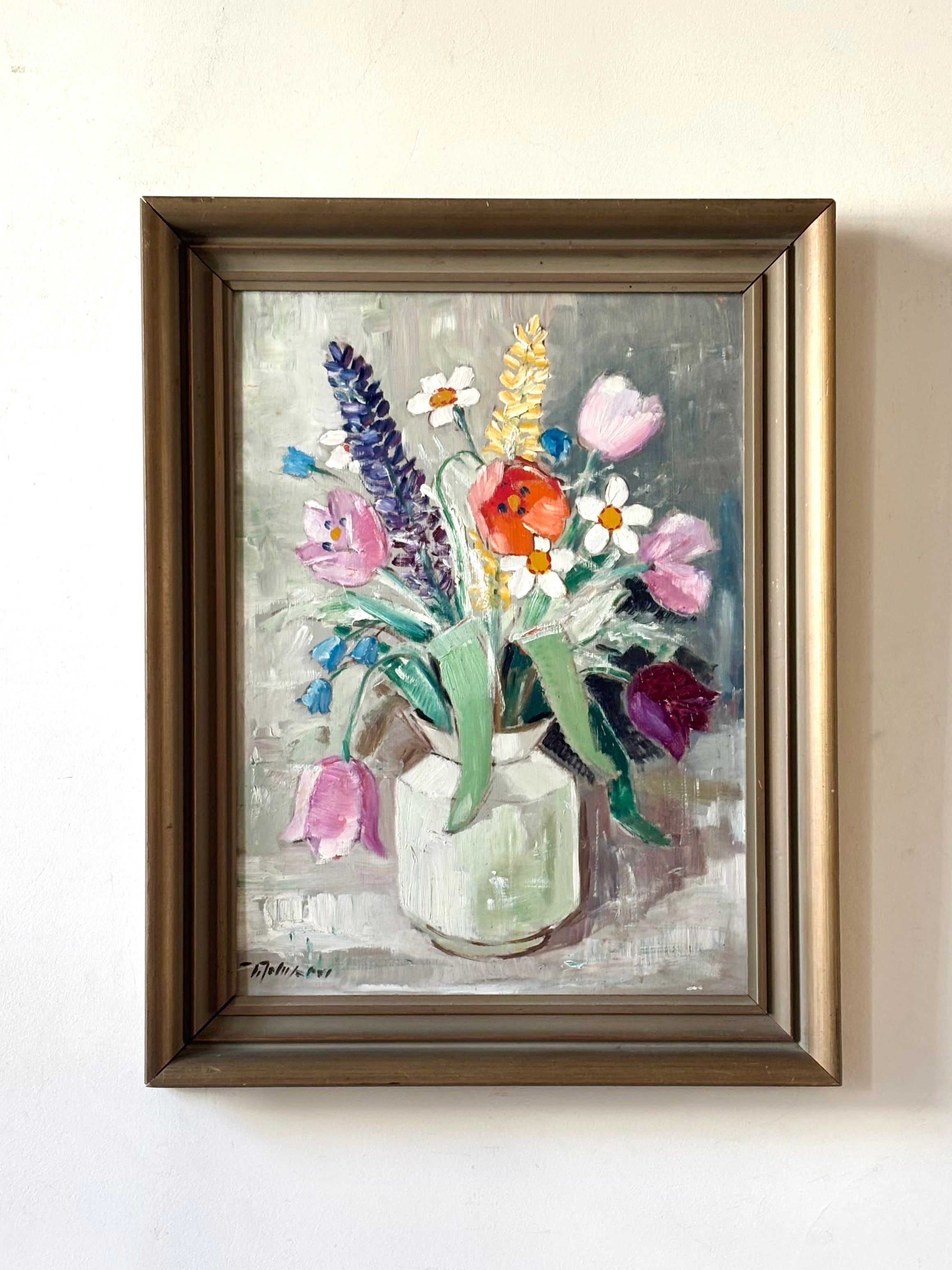 Flowers in Eau de Nil Vase