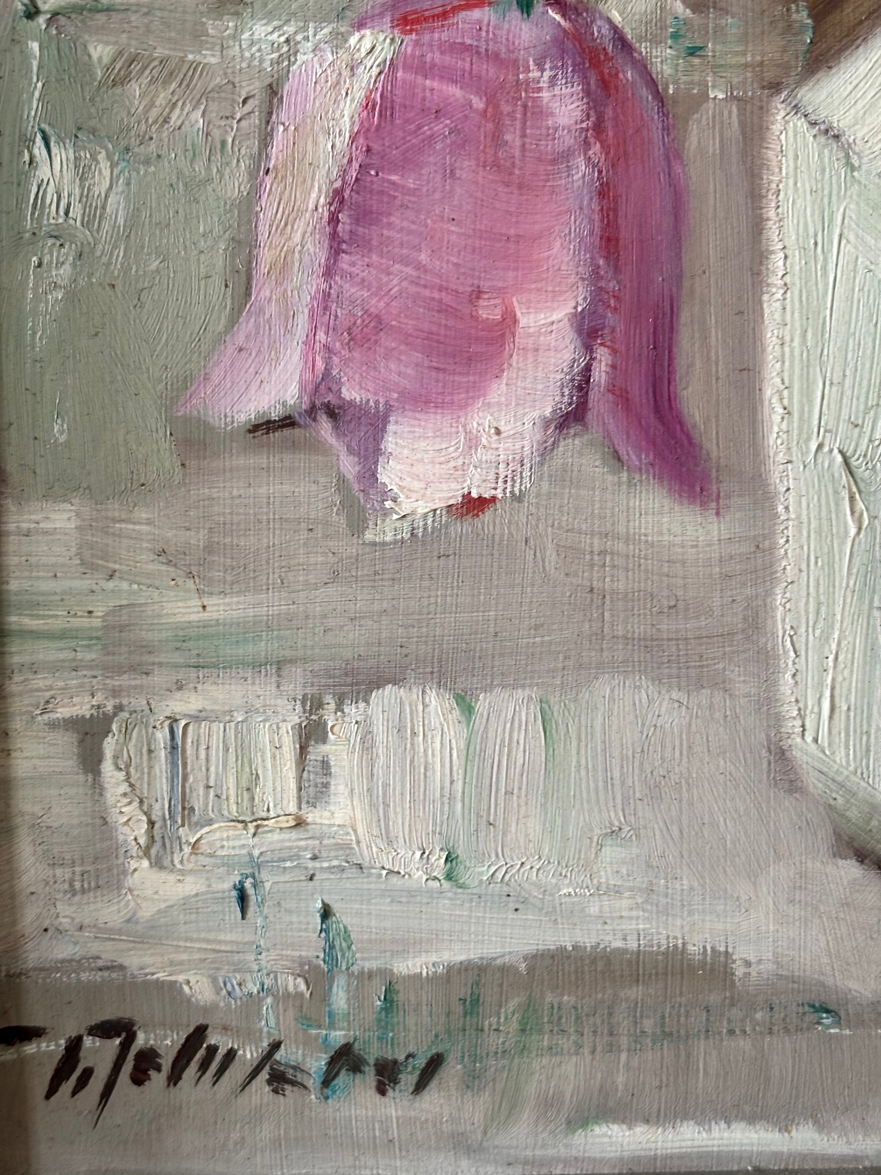 Flowers in Eau de Nil Vase