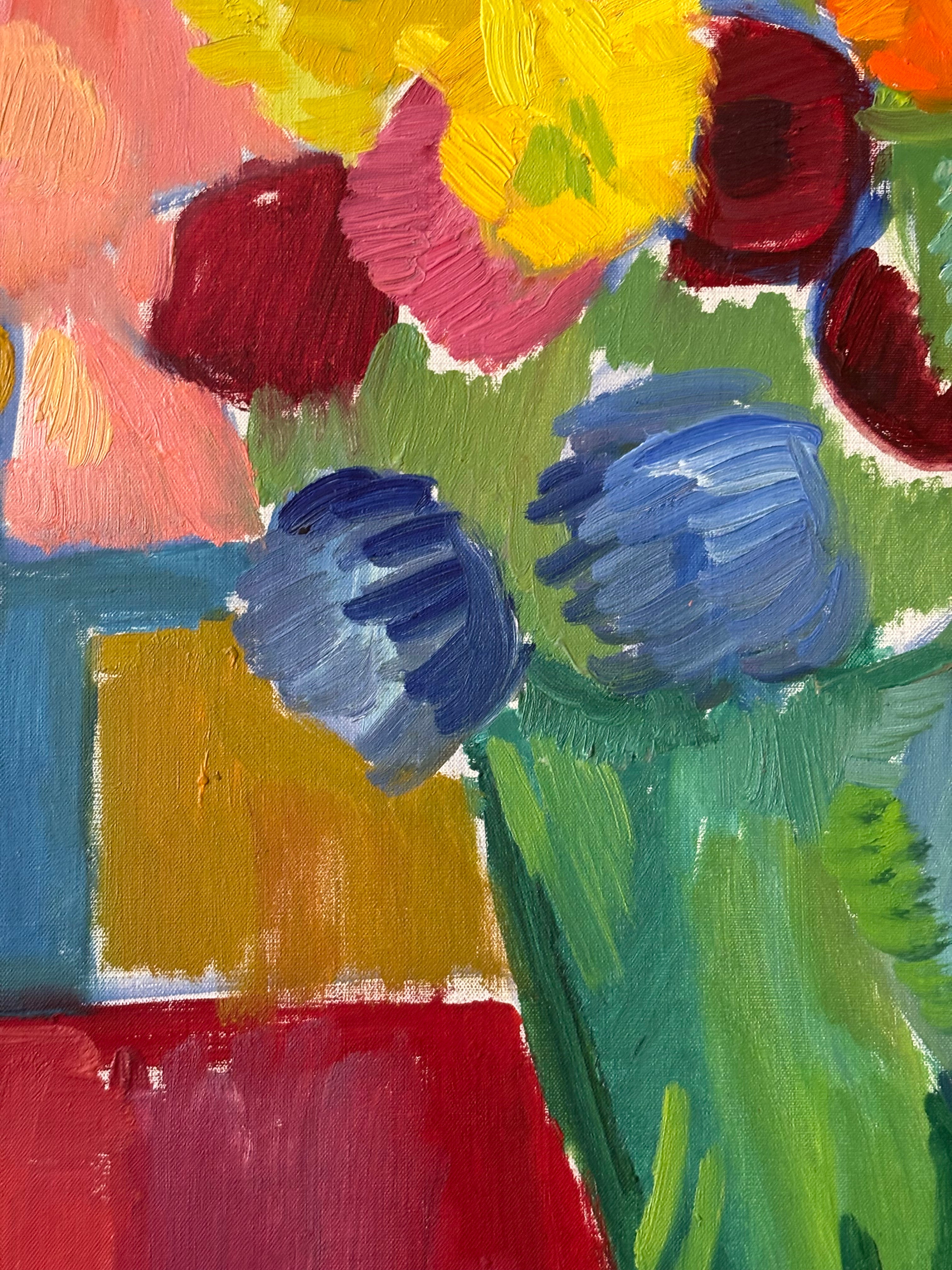 Blue Chair, Gladioli and Sunflower