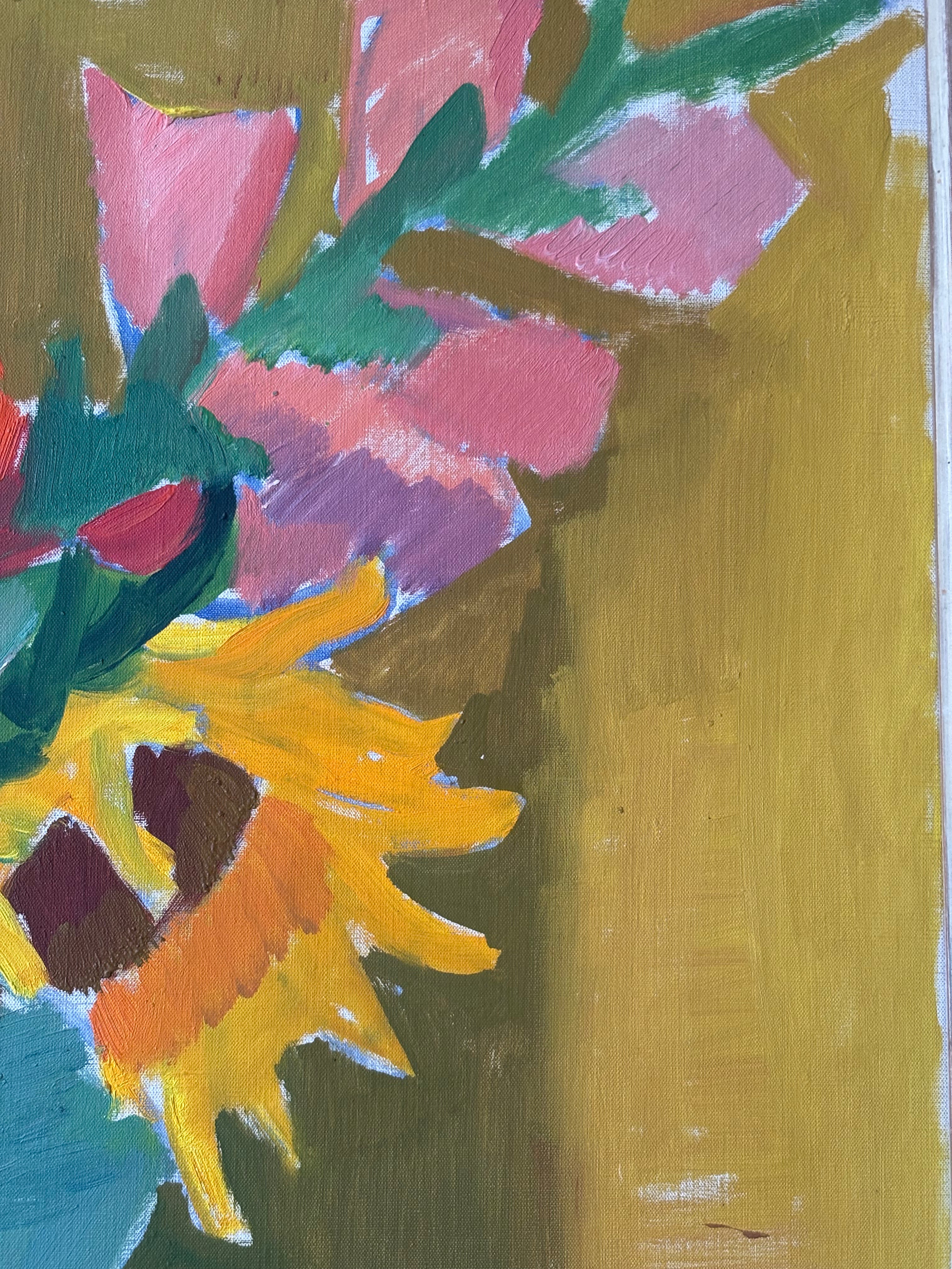 Blue Chair, Gladioli and Sunflower