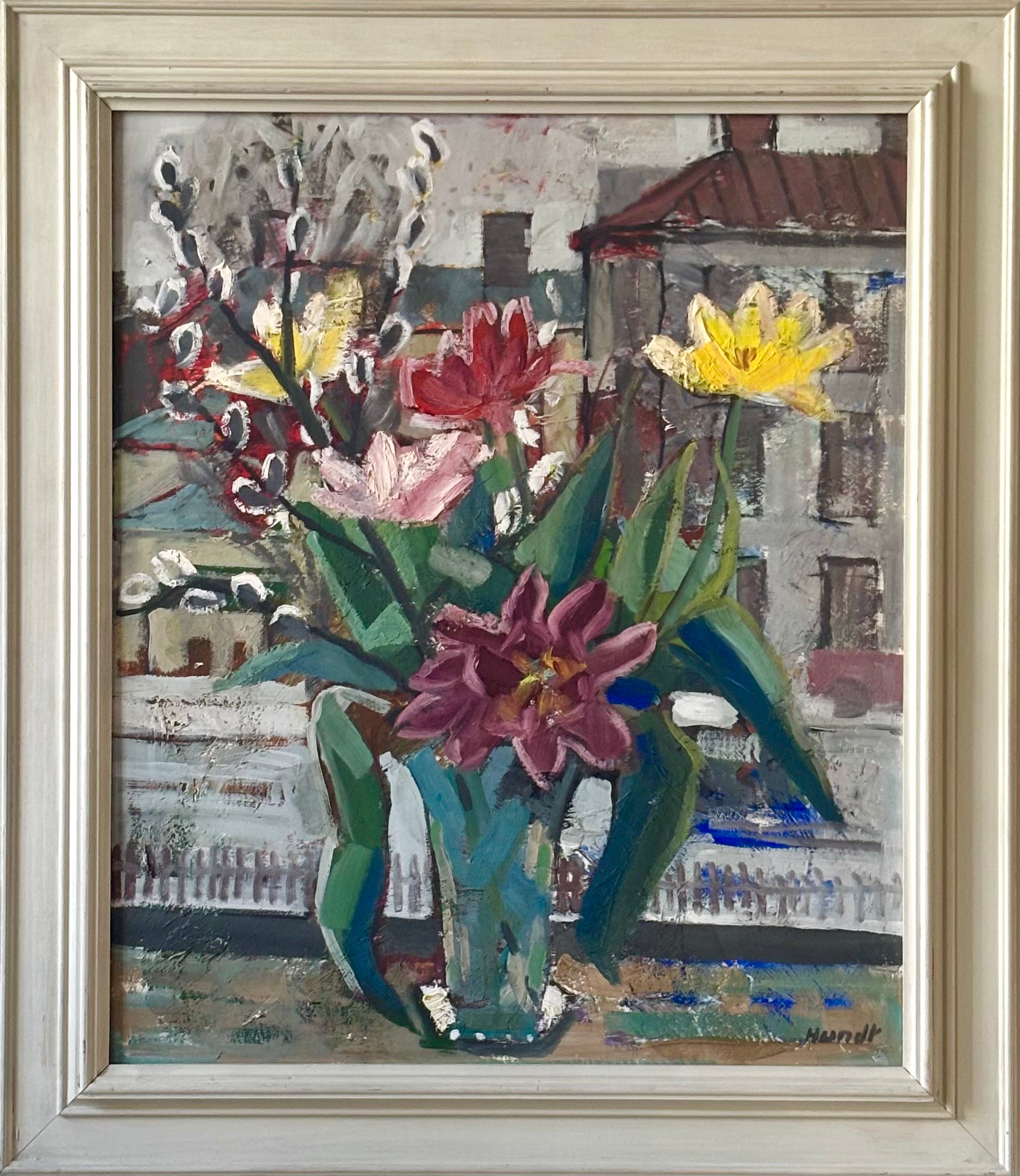 Tulips and Pussy Willow