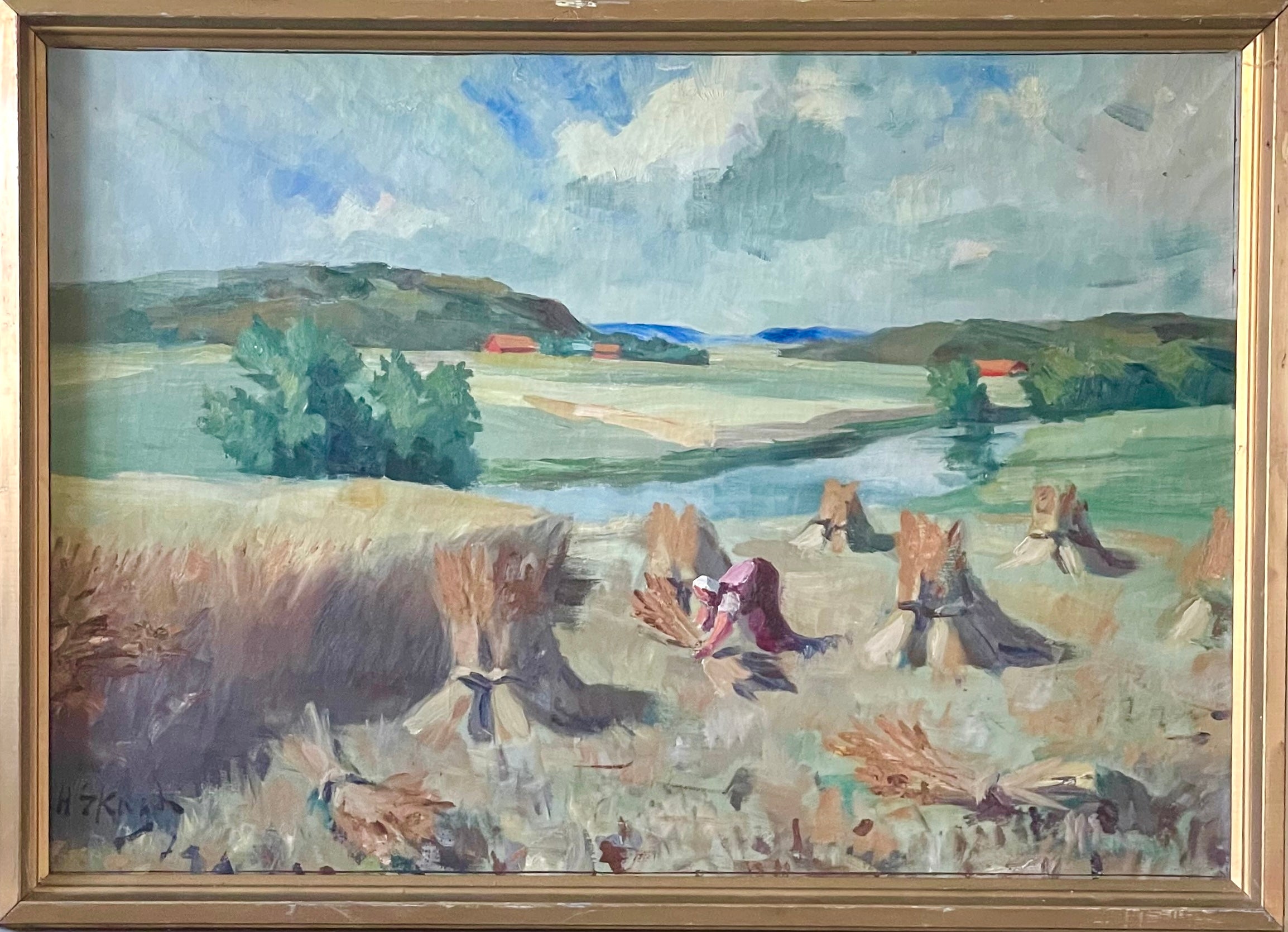 Hayfield by the River
