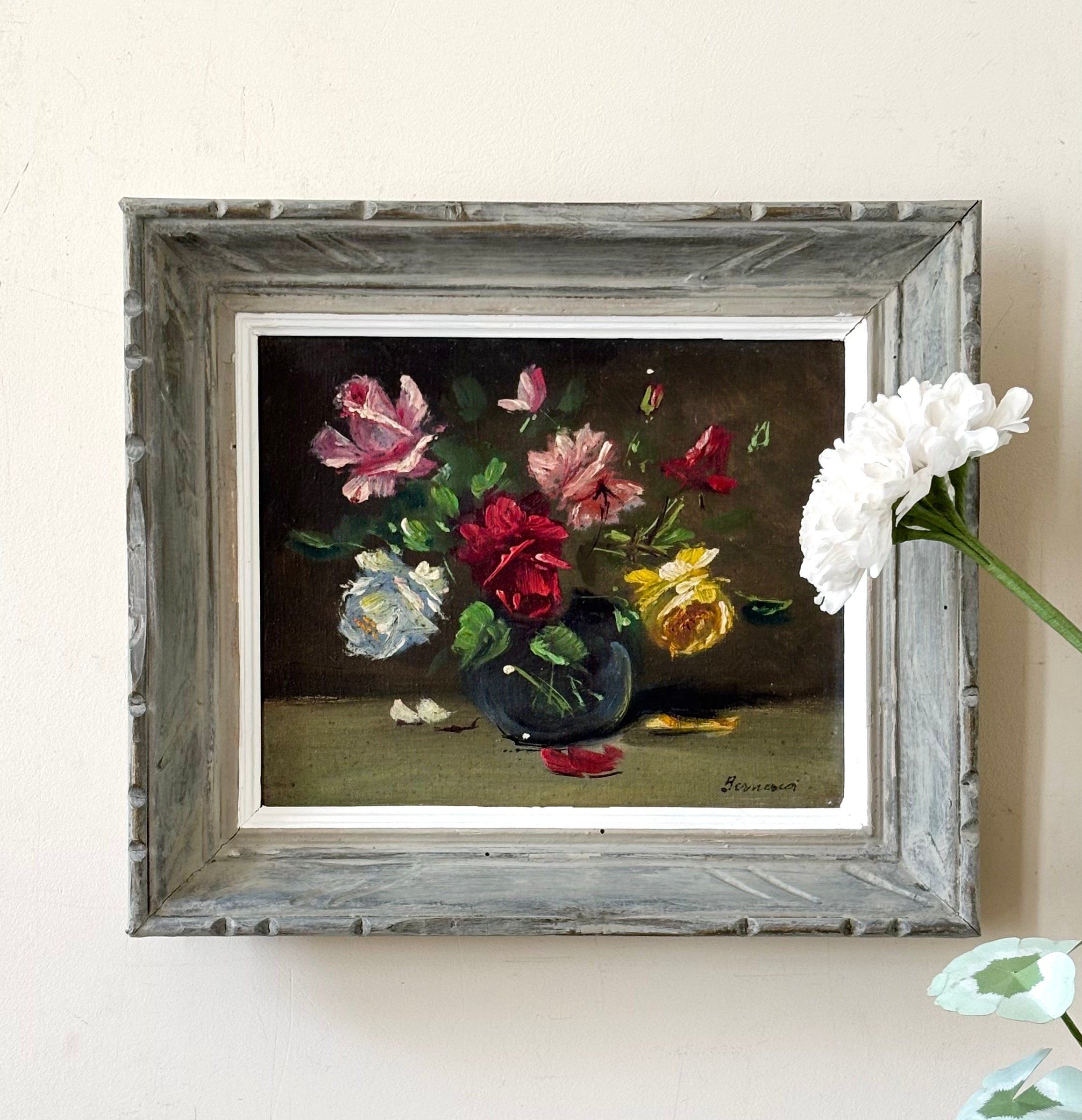 Roses in a Glass Vase