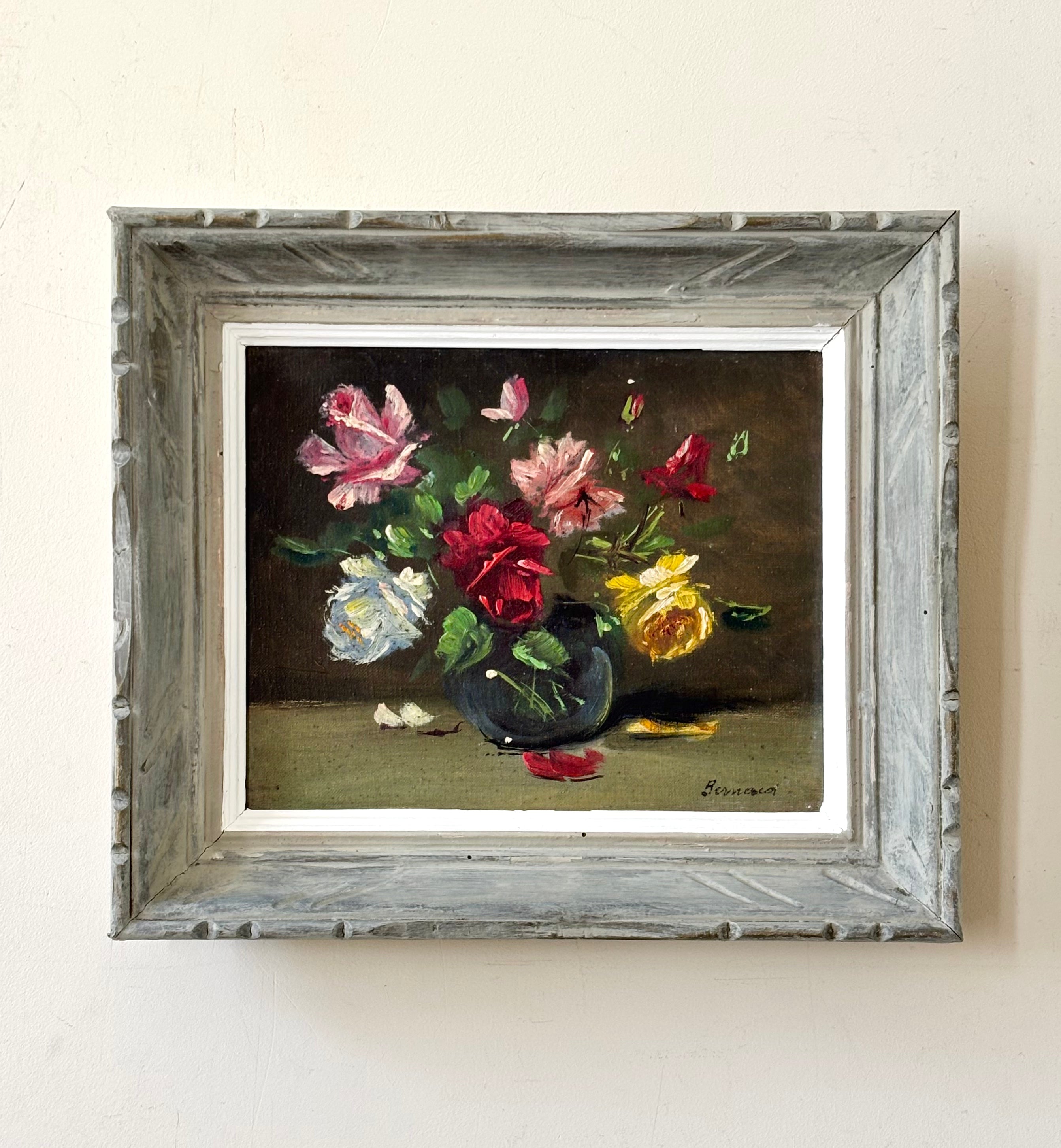 Roses in a Glass Vase