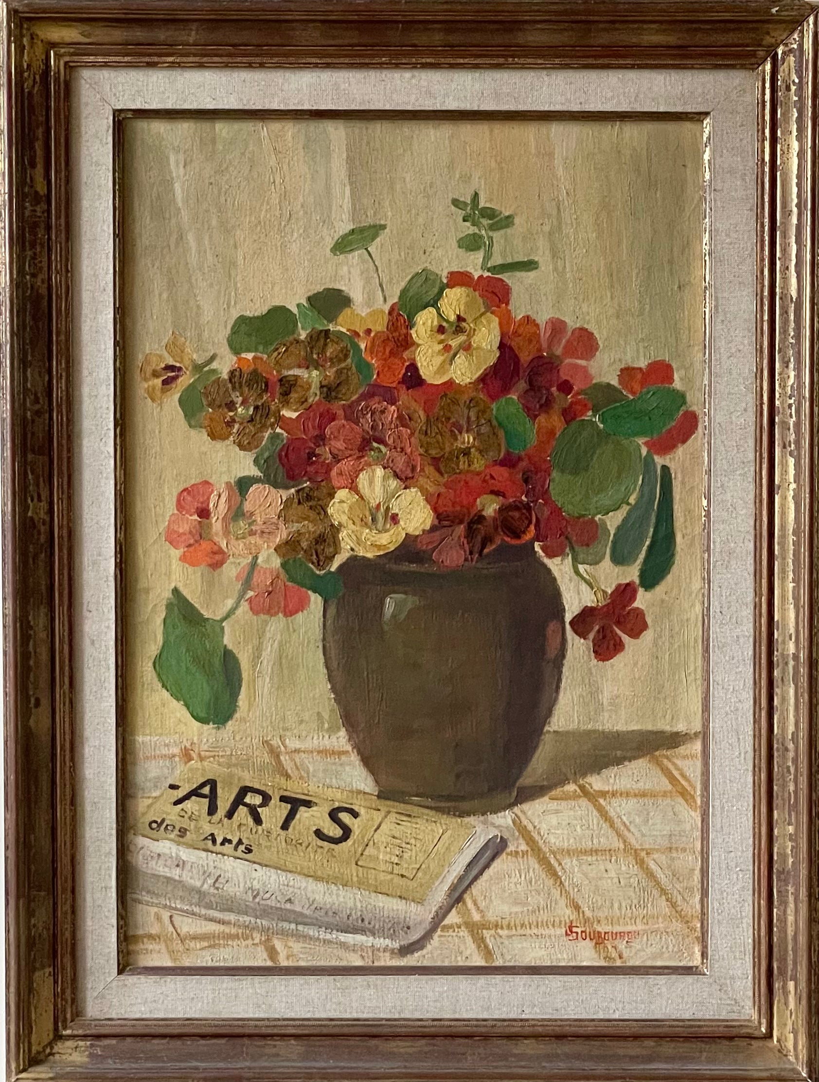 Nasturtiums and Neewspaper