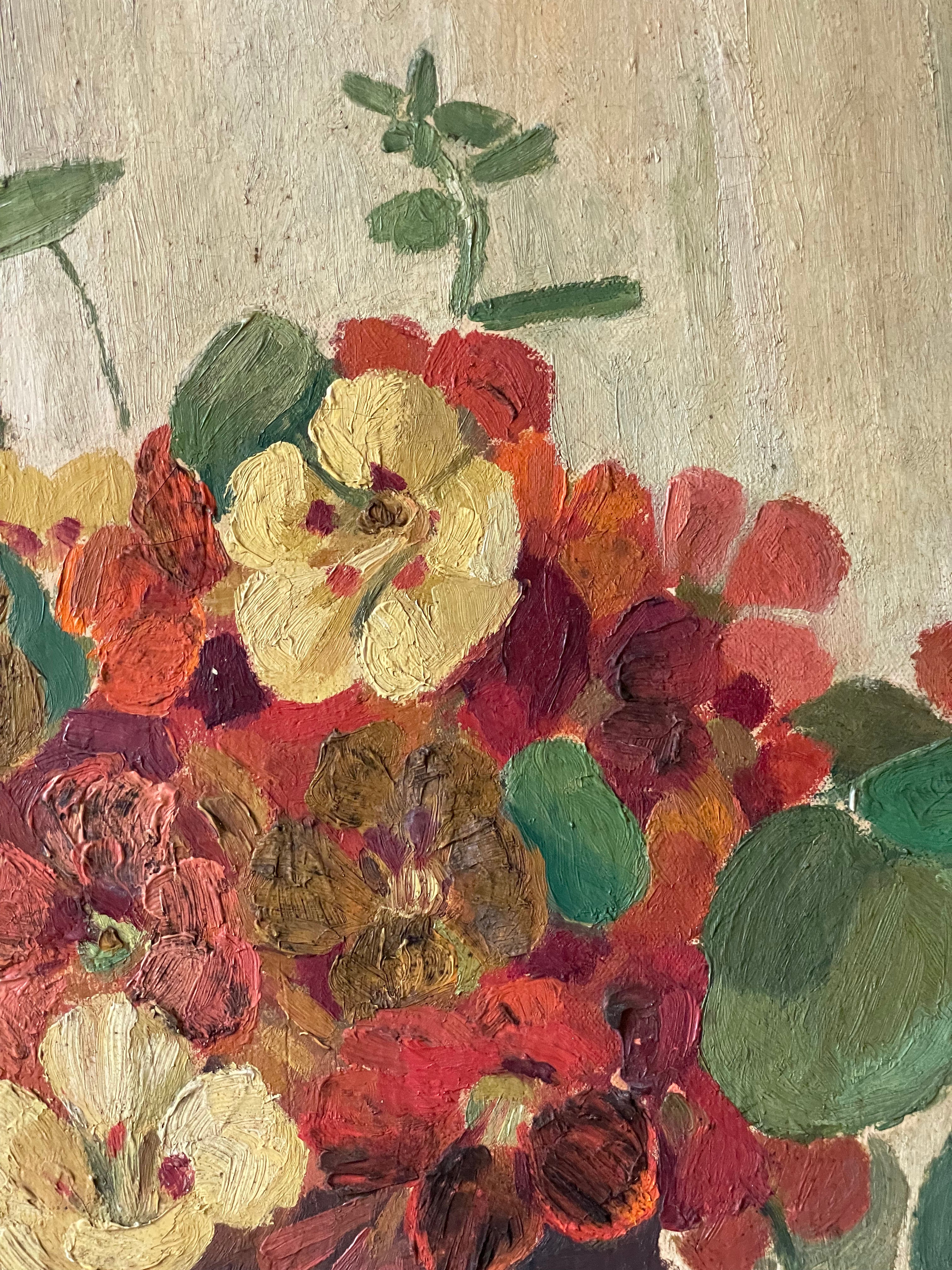Nasturtiums and Neewspaper