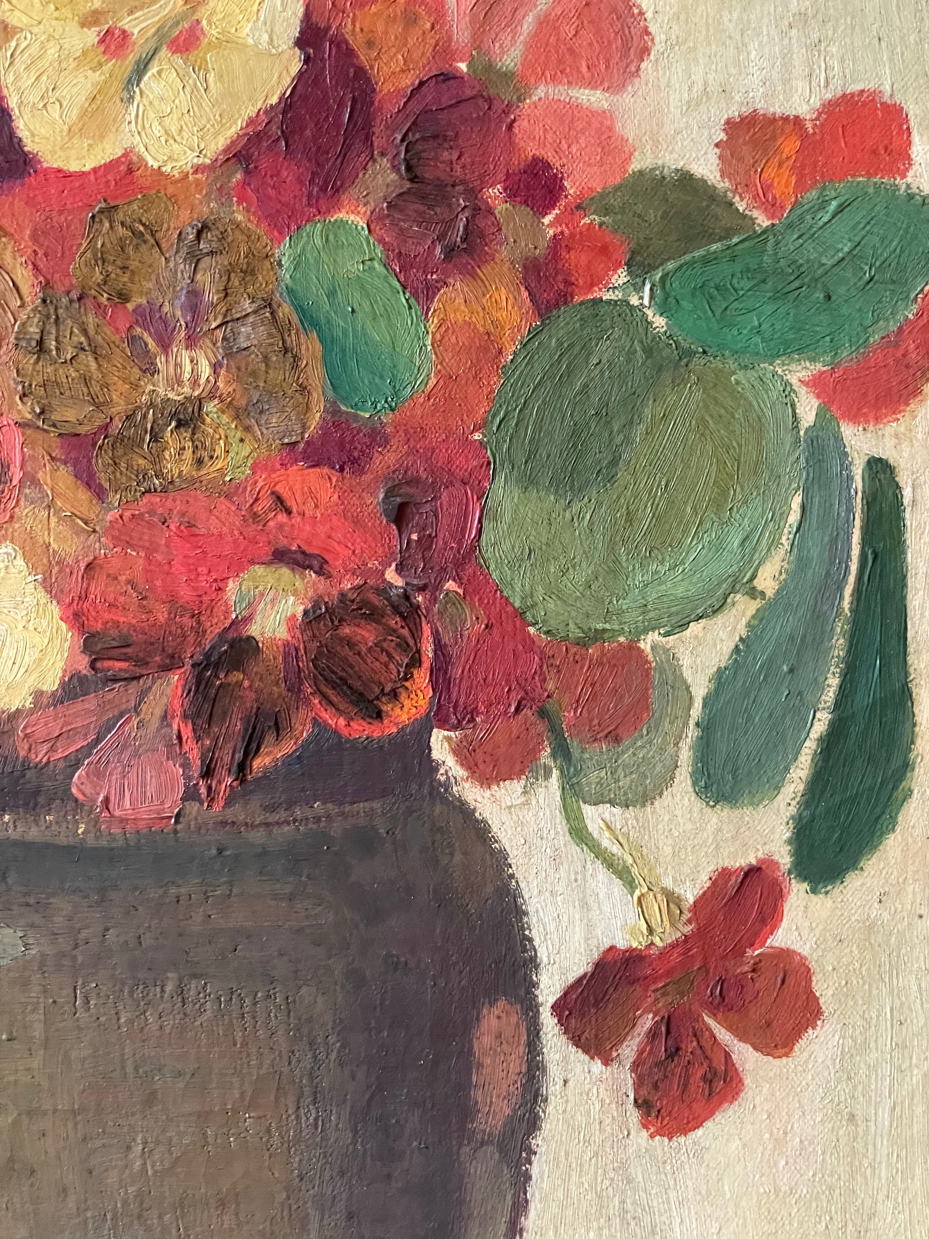 Nasturtiums and Neewspaper