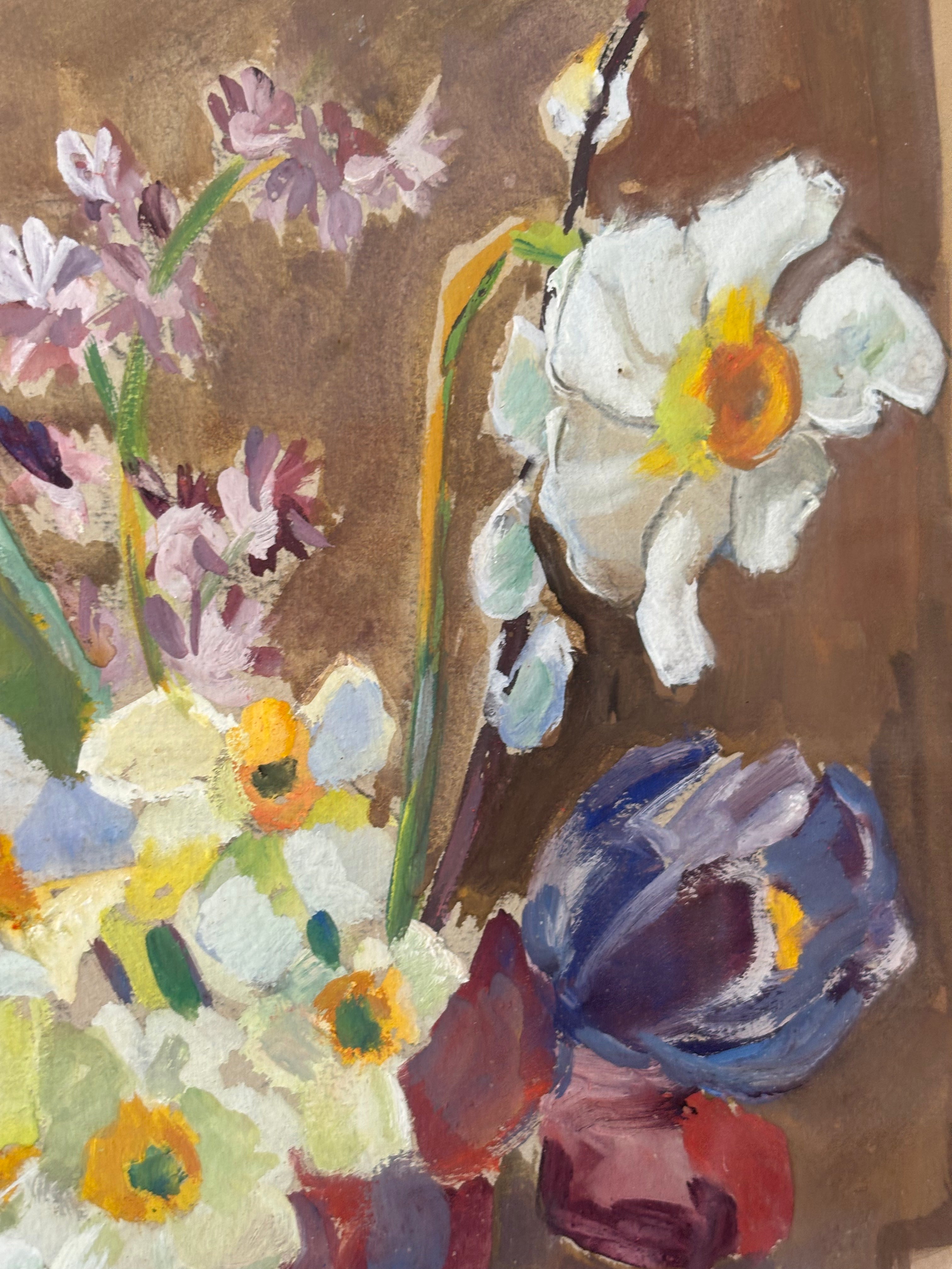 Spring Flowers in a Jam Jar