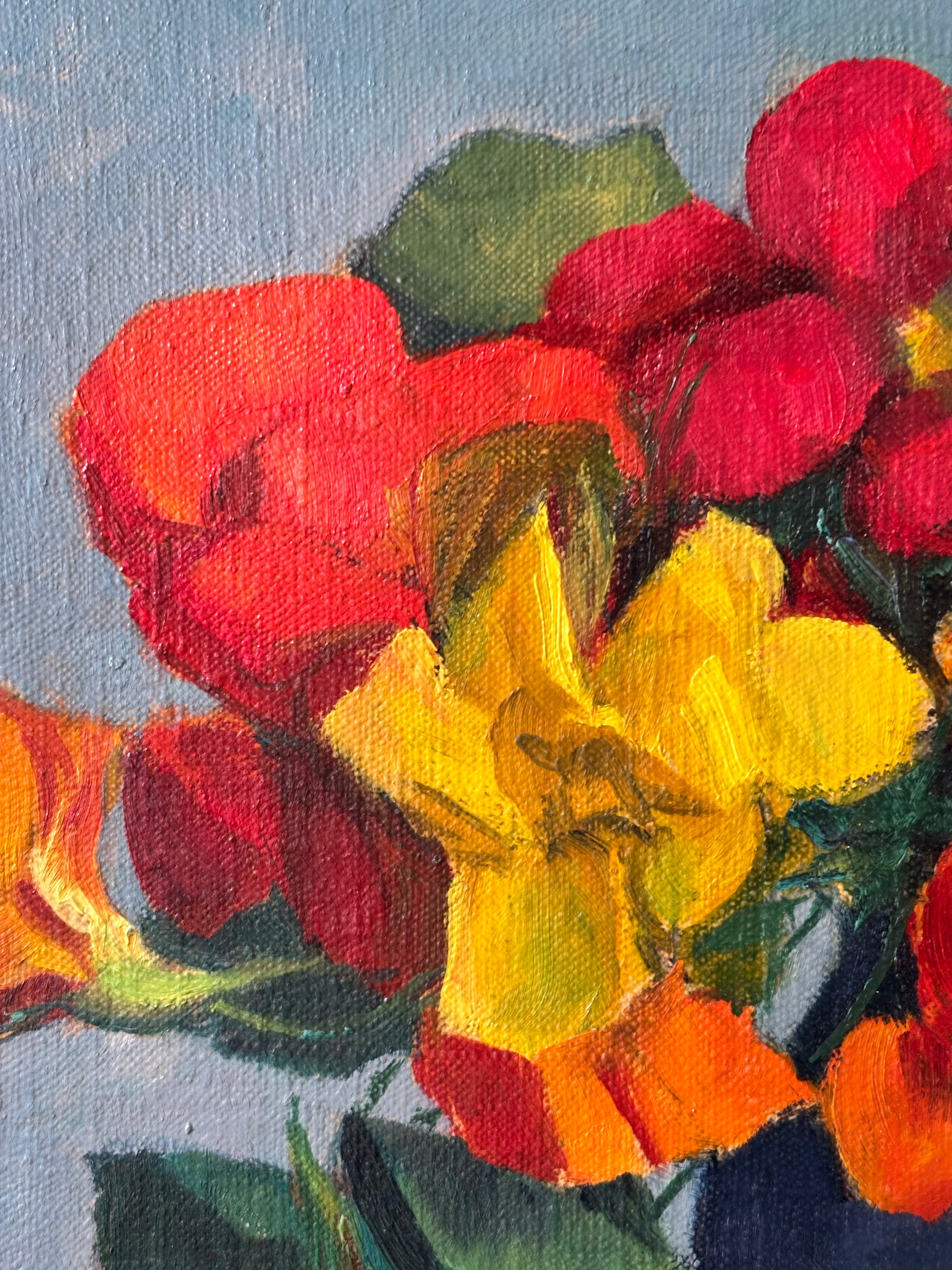 Nasturtiums on Blue