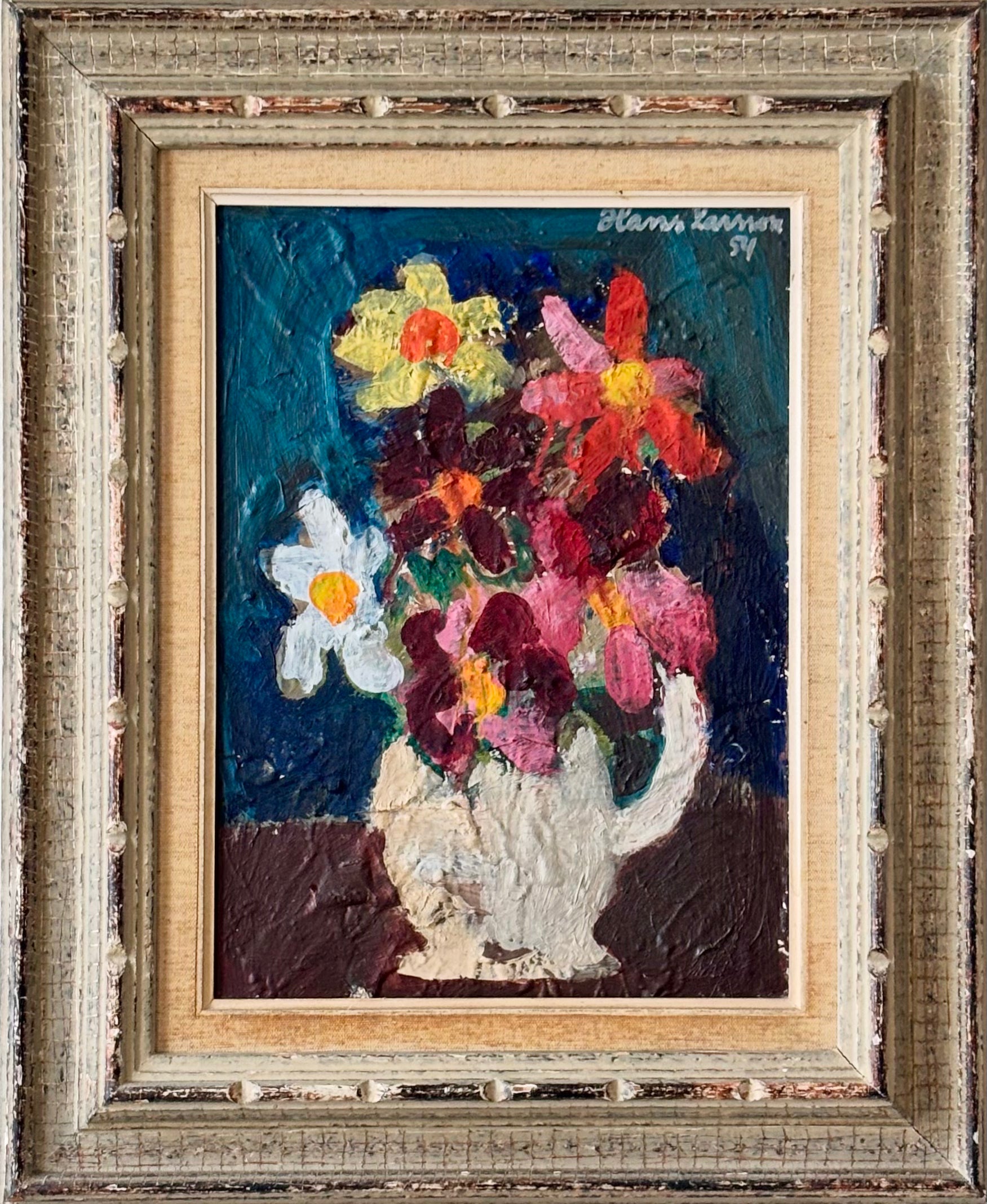 Bright Flowers in a White Jug