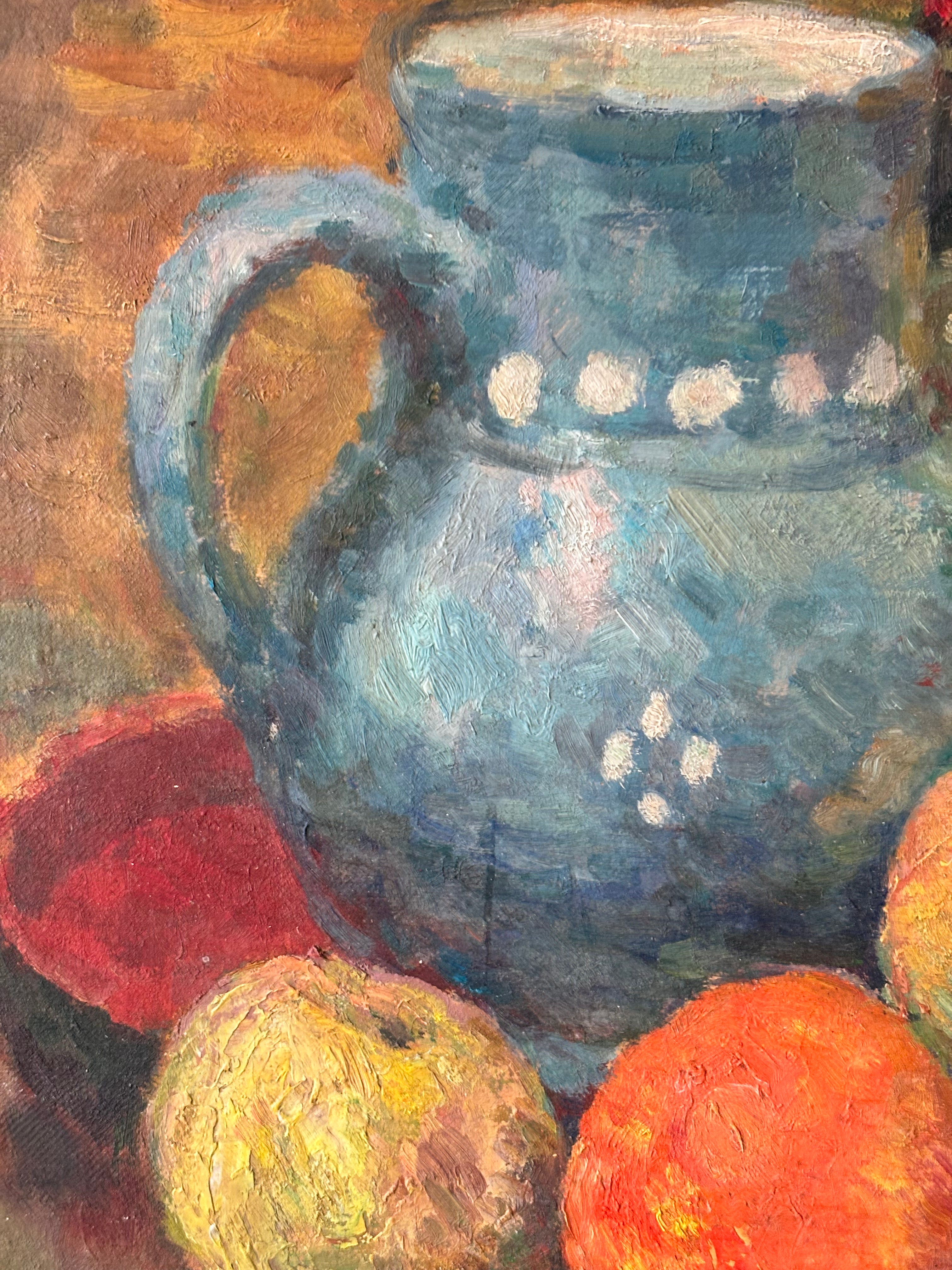 Blue Jug with Oranges
