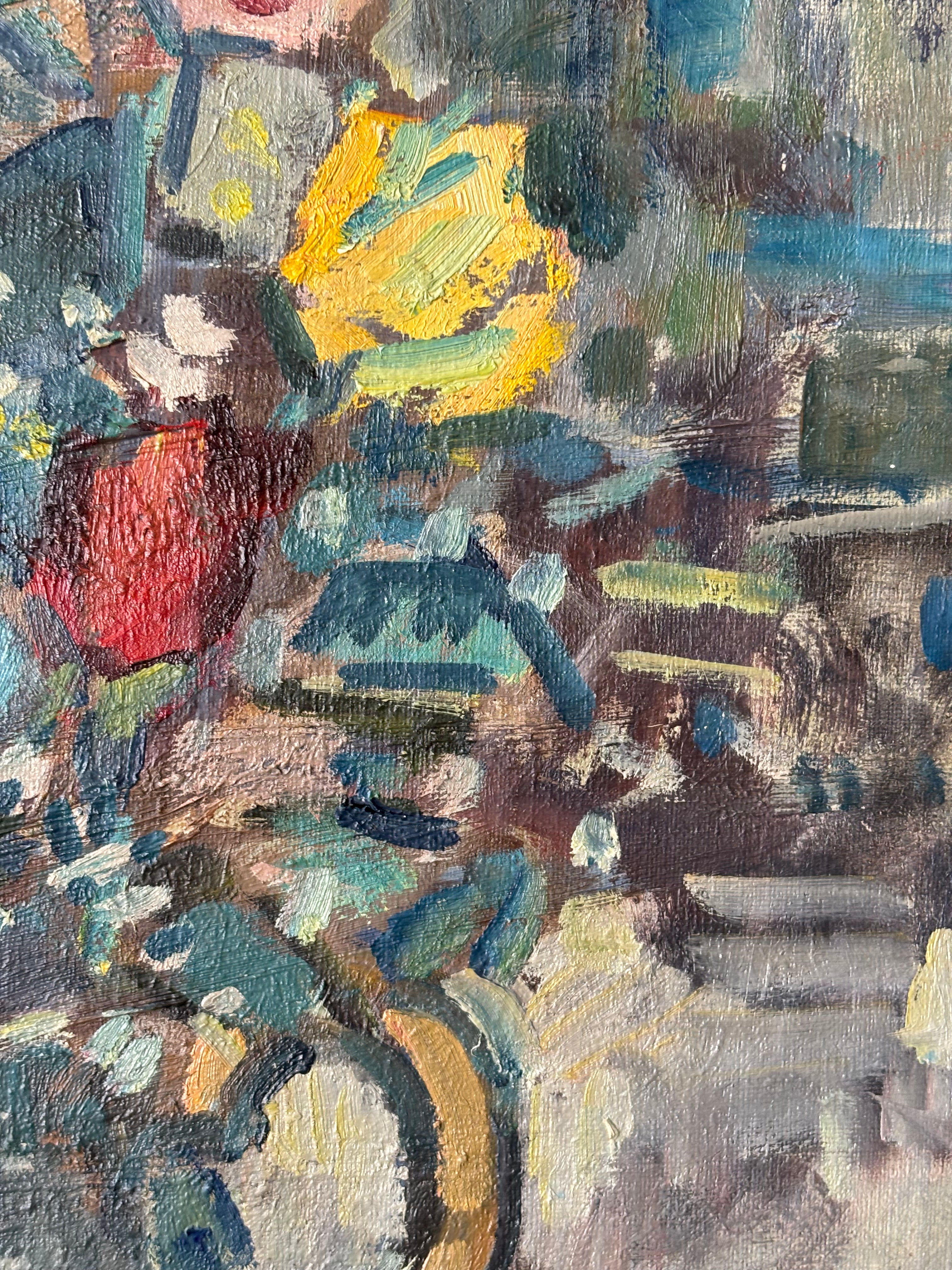 Summer Flowers in a Striped Jug