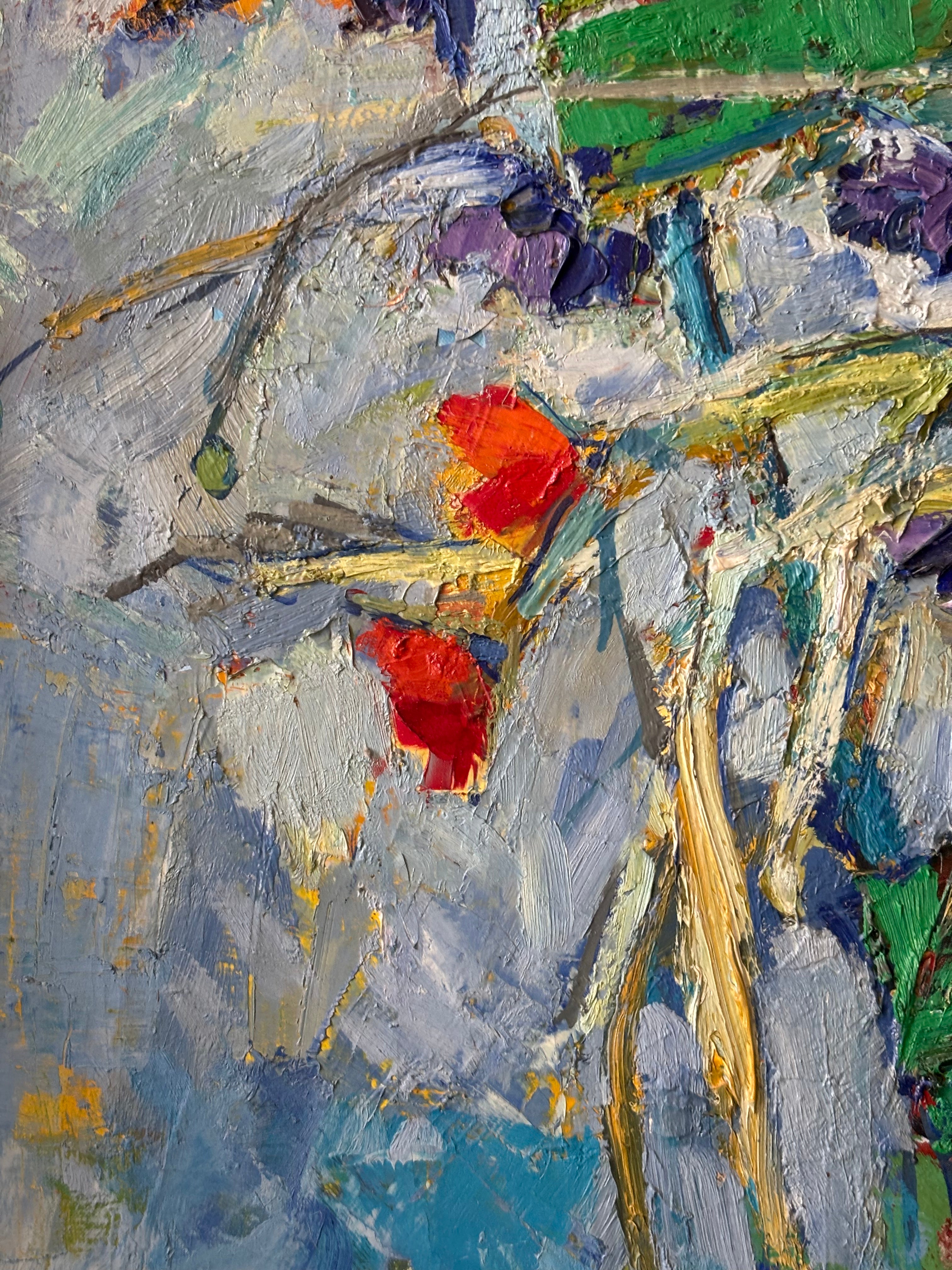 Flowers on a Green Chair