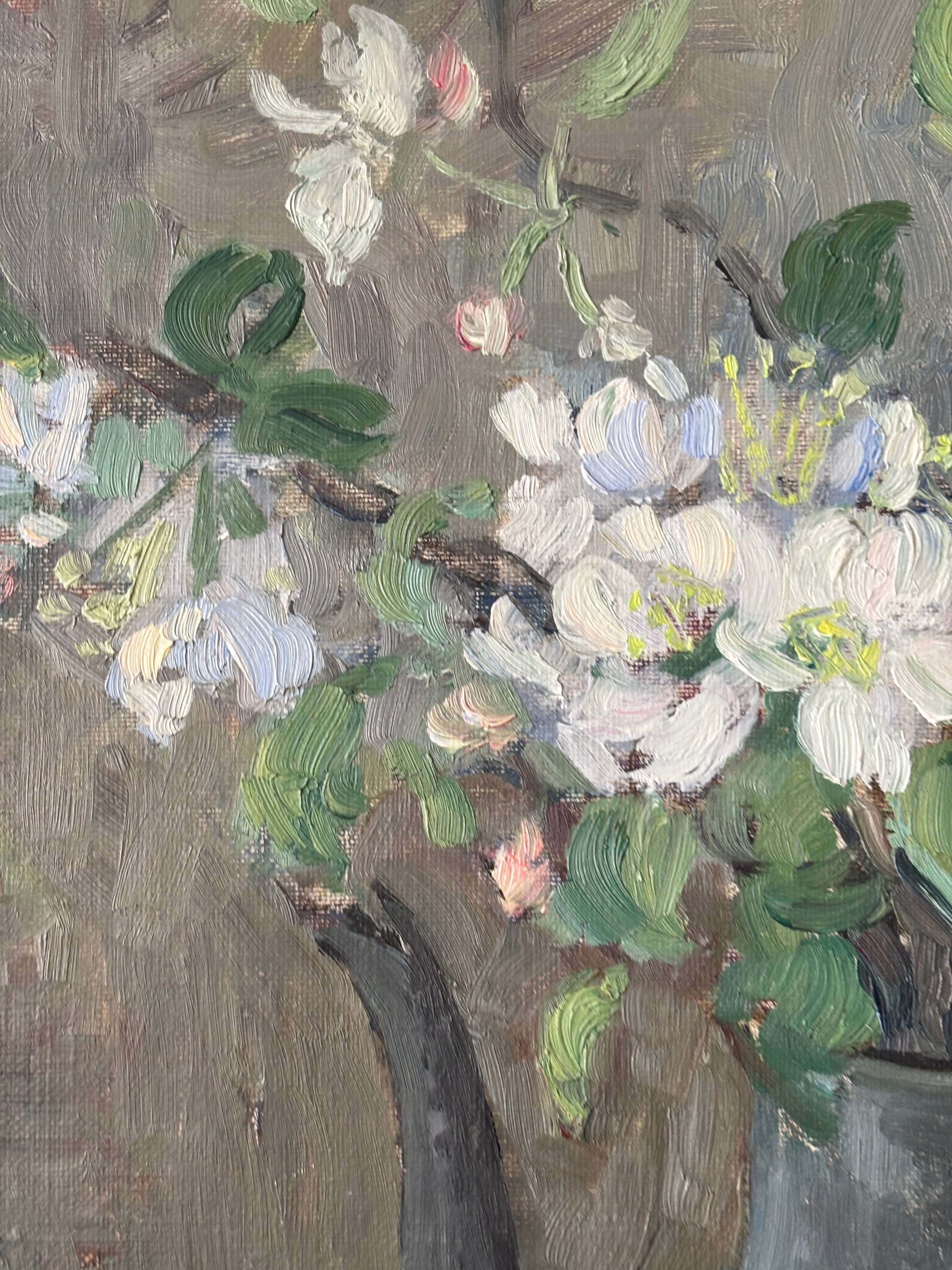 White Flowers in a Teapot ON HOLD PLEASE EMAIL FOR WAITLIST